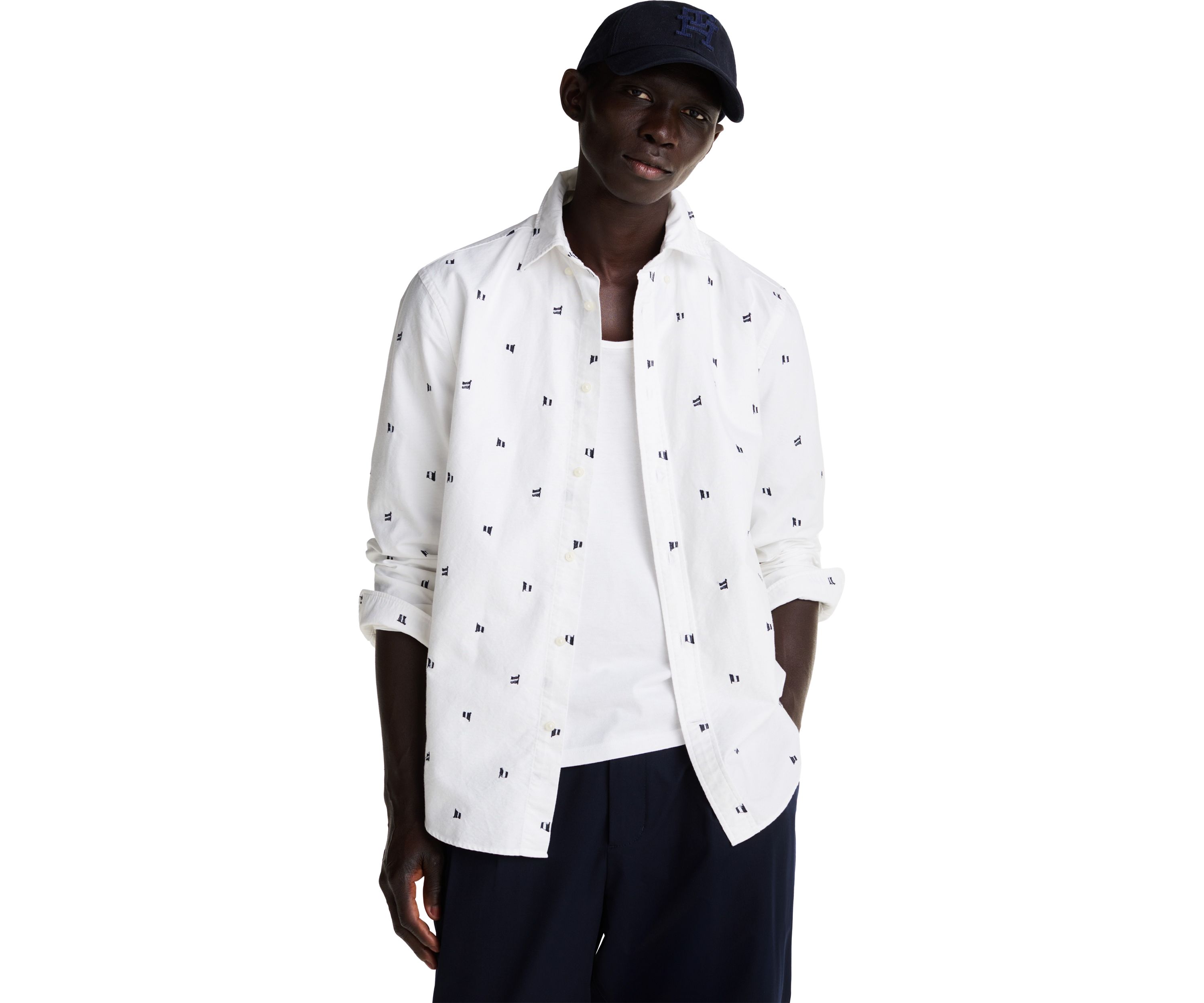 Oxford Embroidered Printed Shirt