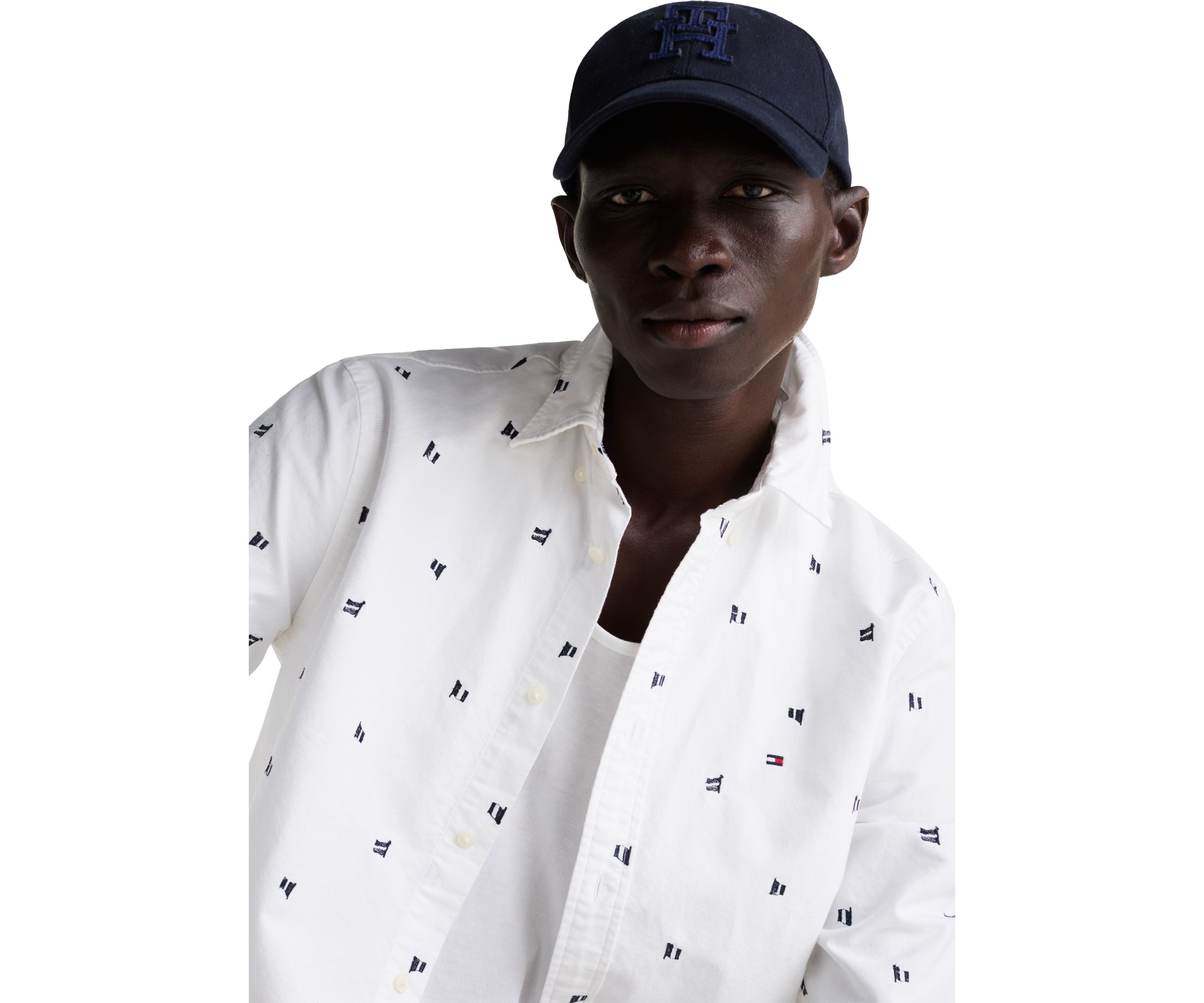 Oxford Embroidered Printed Shirt