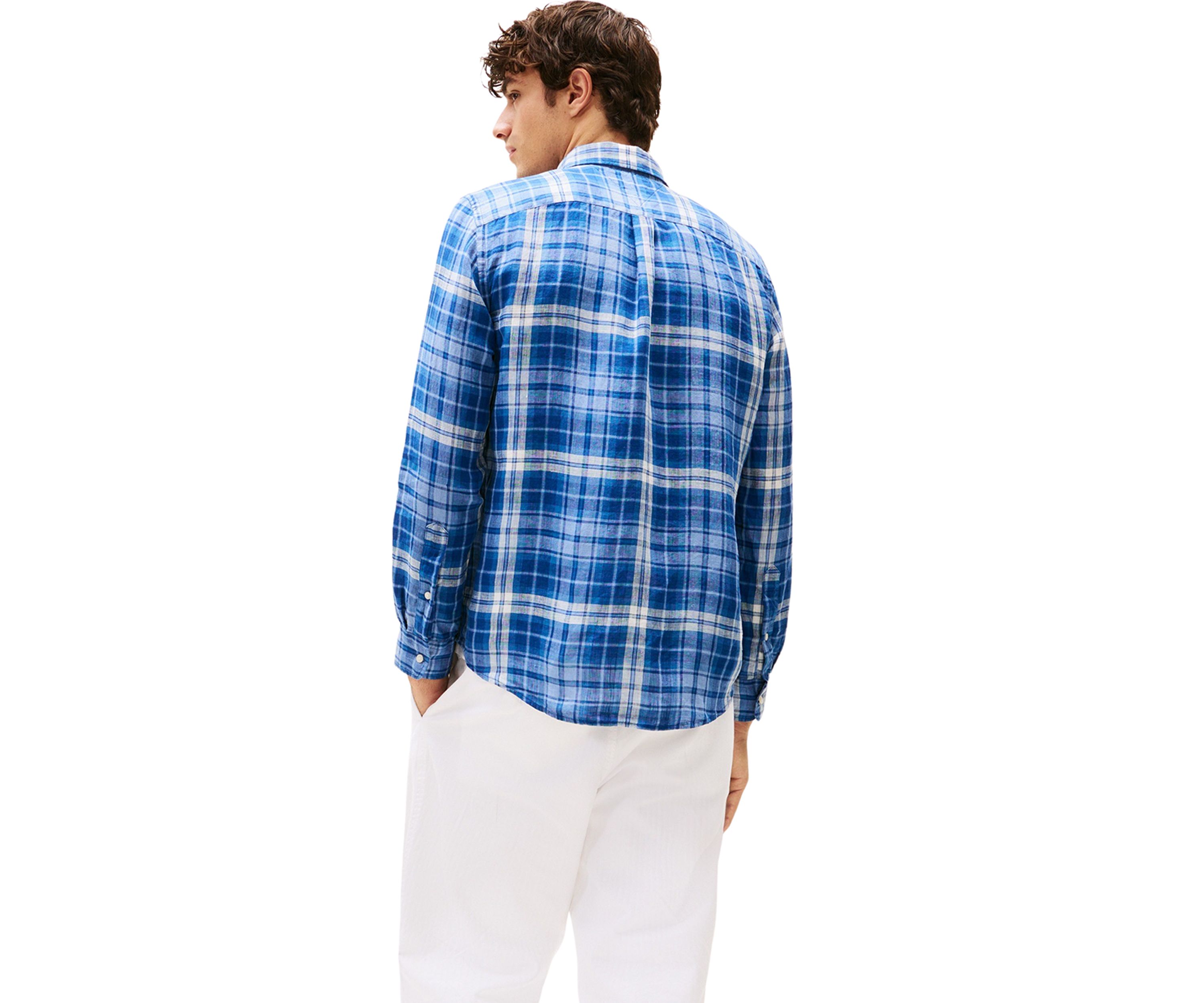 Regular Fit Check Printed Linen Shirt