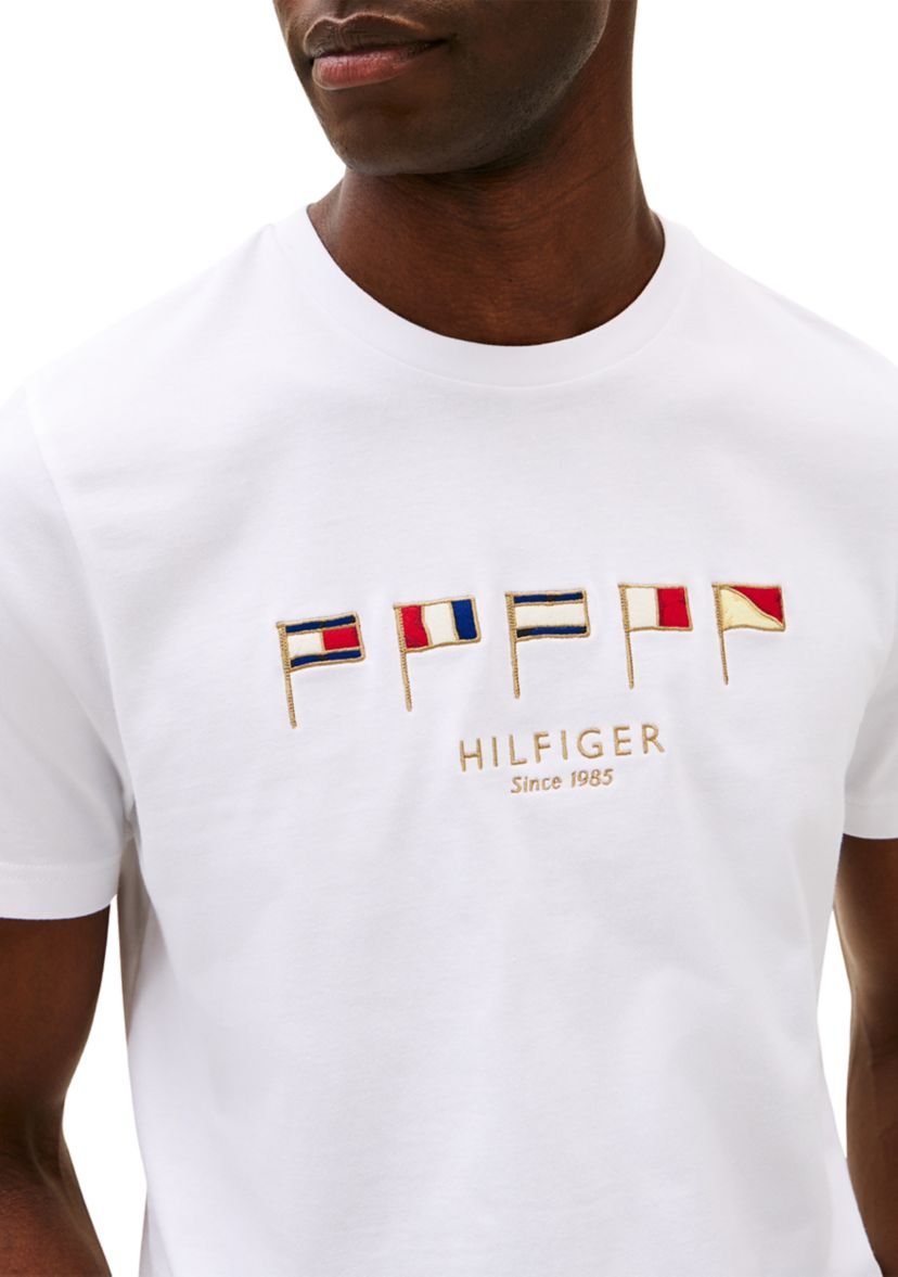 Mens Embroidered Nautical Flag T-Shirt