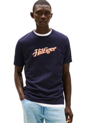Tommy Hilfiger Men's Embroidered Hilfiger Logo T-Shirt