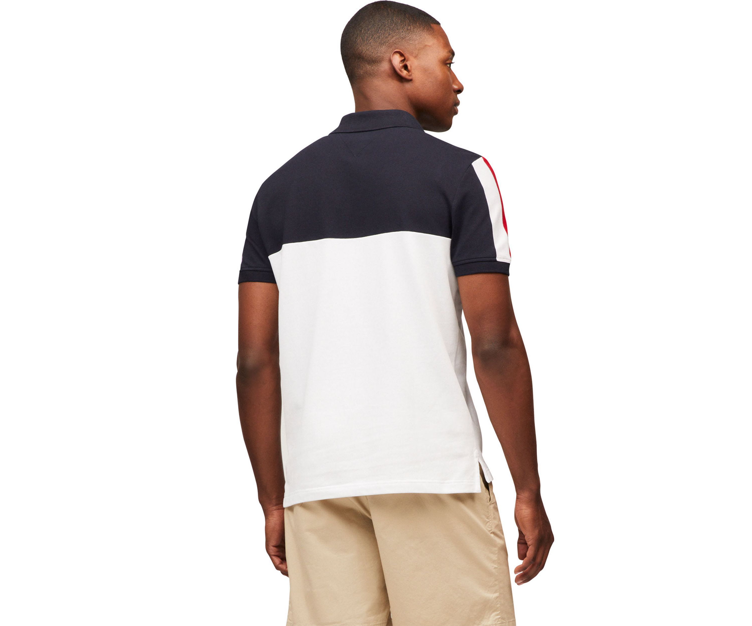 Mens Regular Fit Color Blocked Polo Shirt