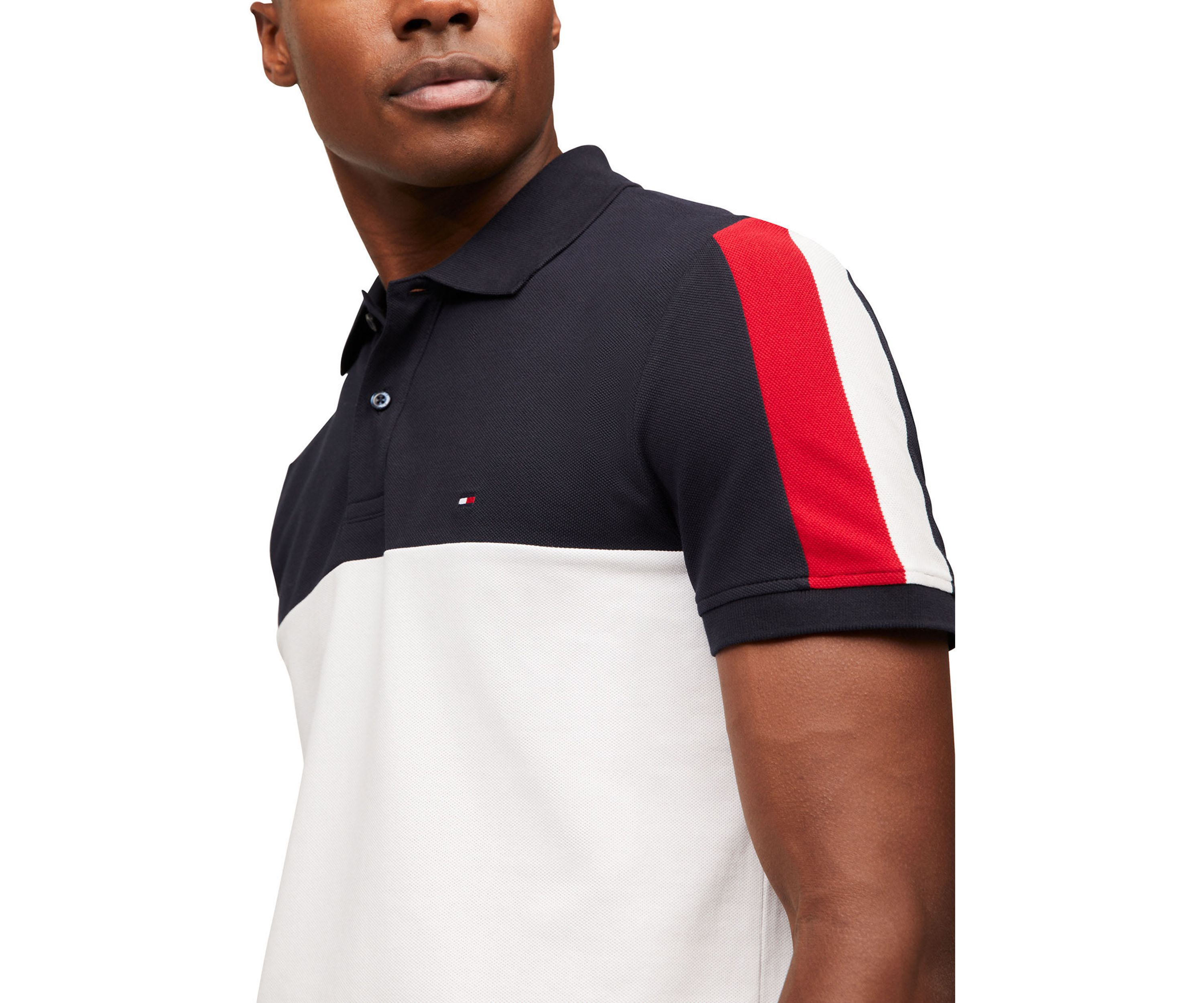 Mens Regular Fit Color Blocked Polo Shirt