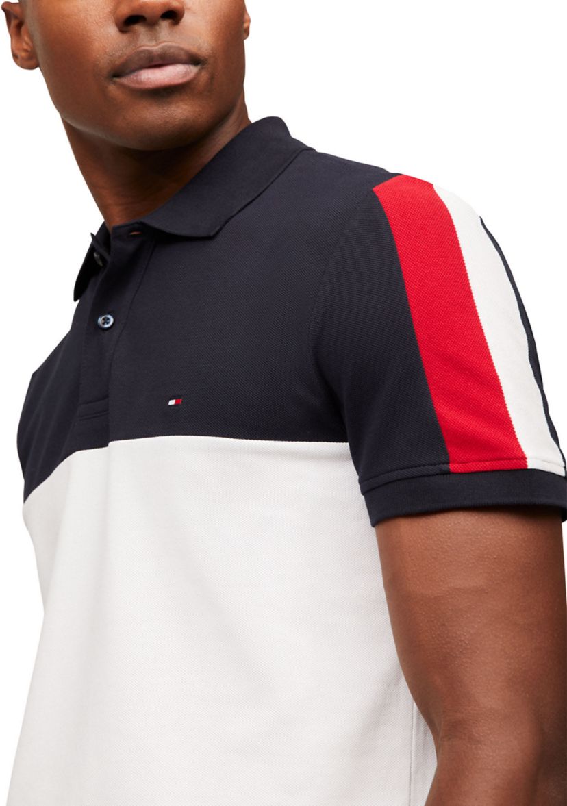 Mens Regular Fit Color Blocked Polo Shirt