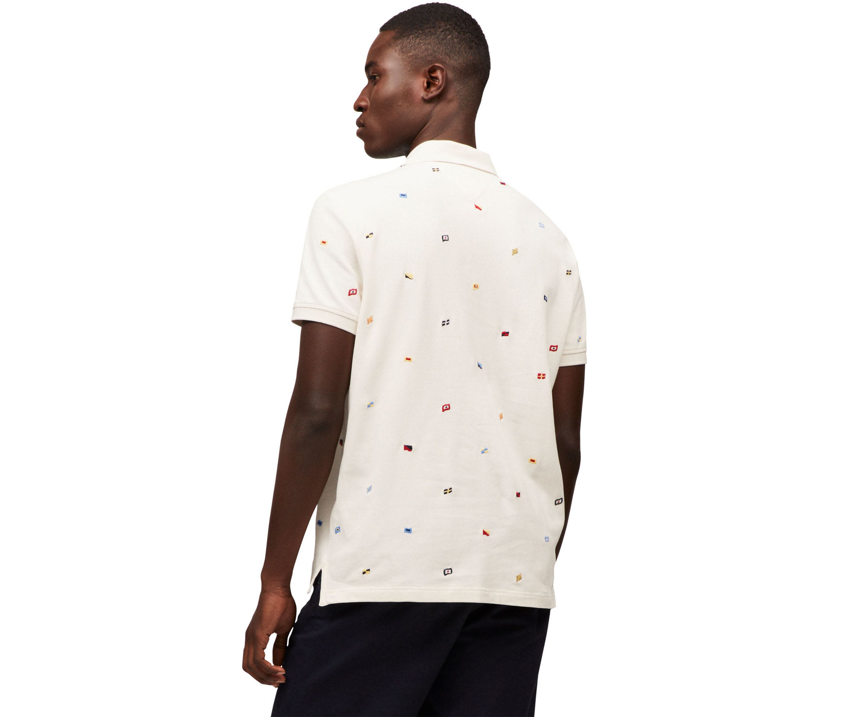 Mens Regular Fit Allover Flag Polo Shirt