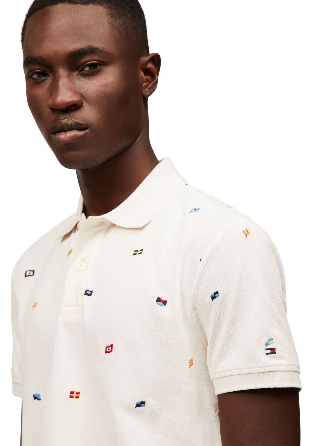 Mens Regular Fit Allover Flag Polo Shirt