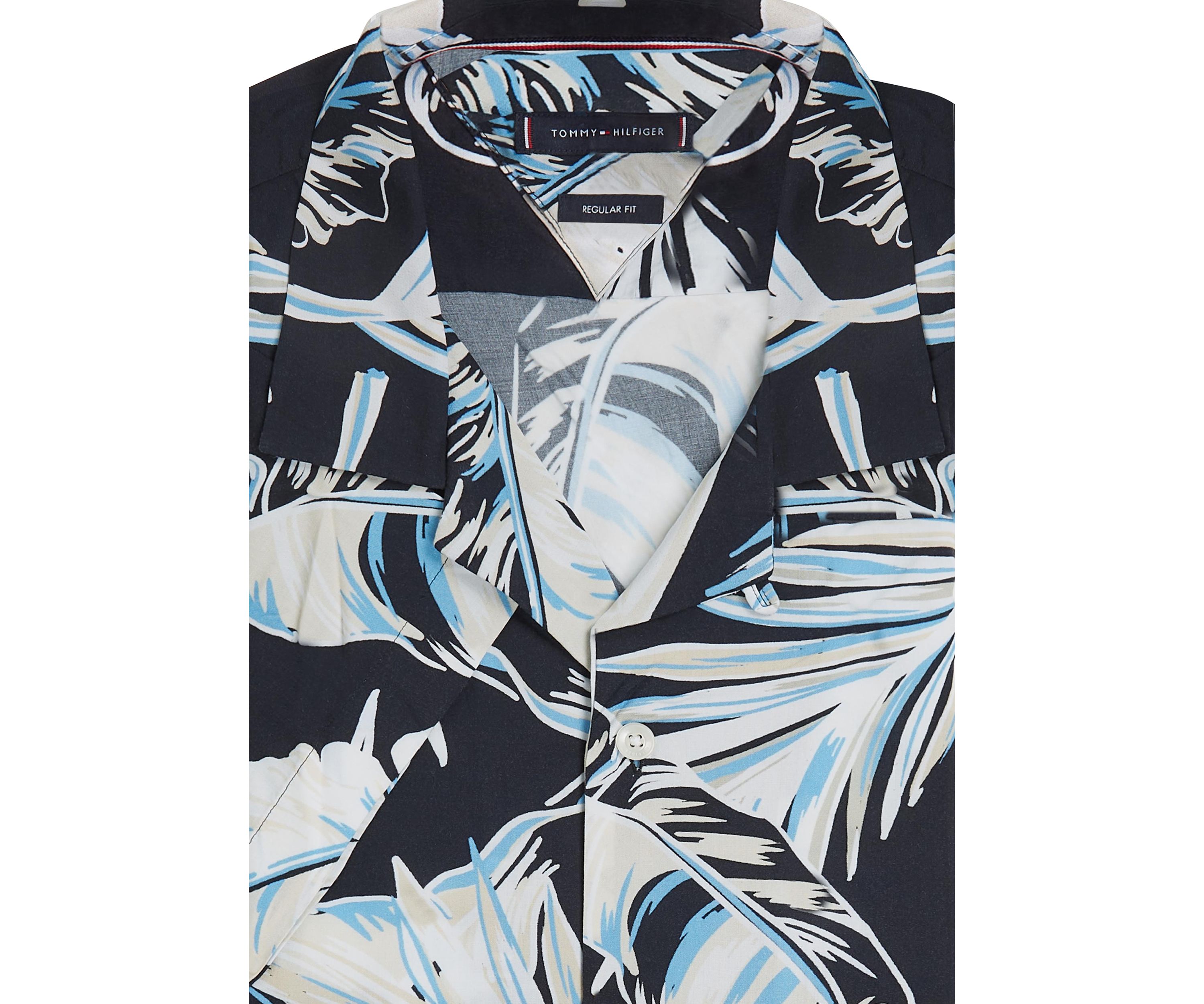 Mens Regular Fit Floral Camp Shirt