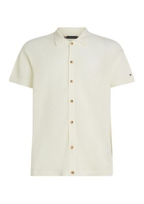 Tommy Hilfiger Men's Solid Open-Knit Polo Shirt | Belk