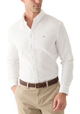 Tommy Hilfiger Men's Flex Poplin Shirt, White, 2XL