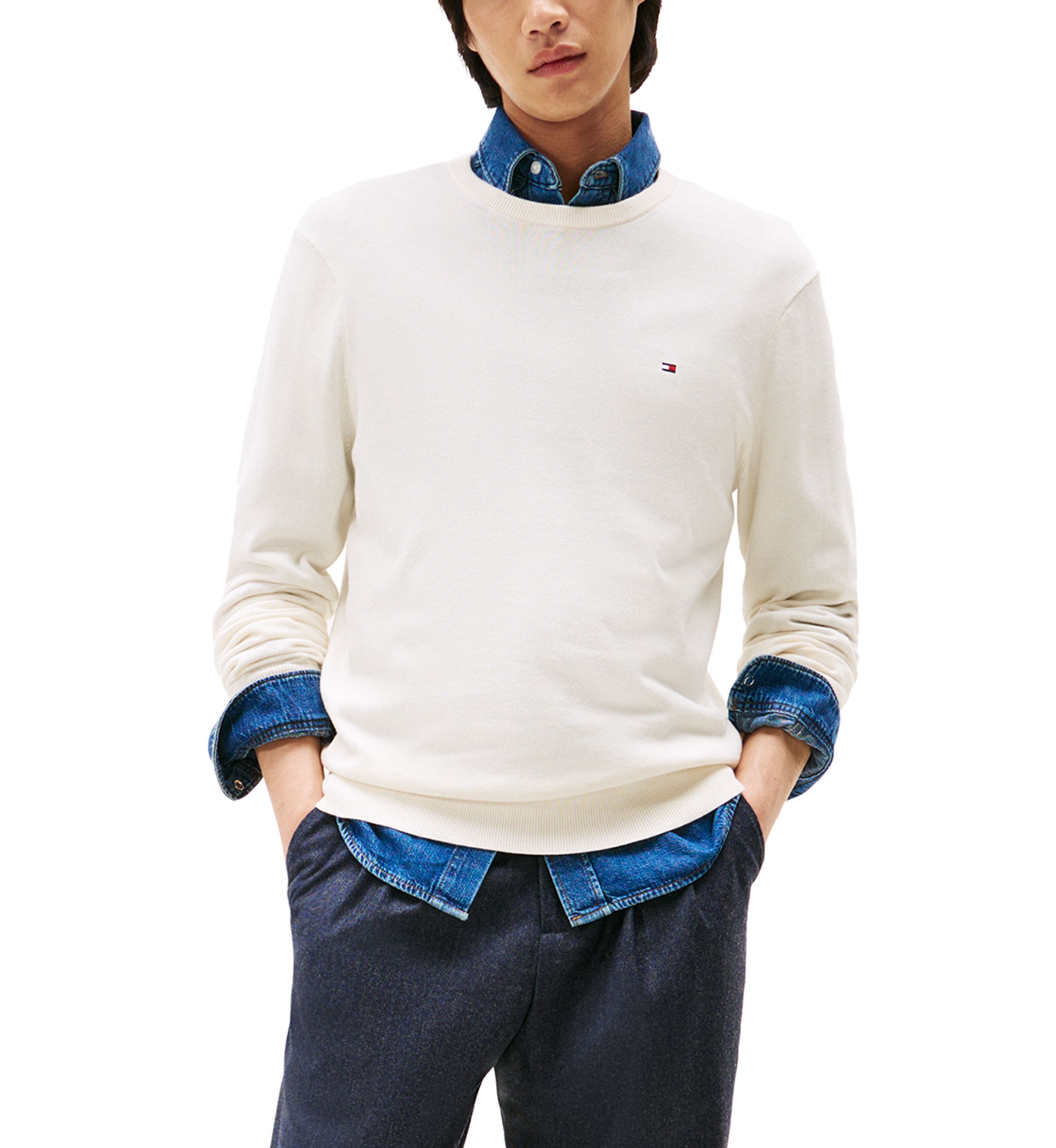 Essential Cotton Crew Sweater 