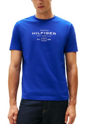 Tommy Hilfiger Men's Graphic Logo T-Shirt, Blue, 2XL