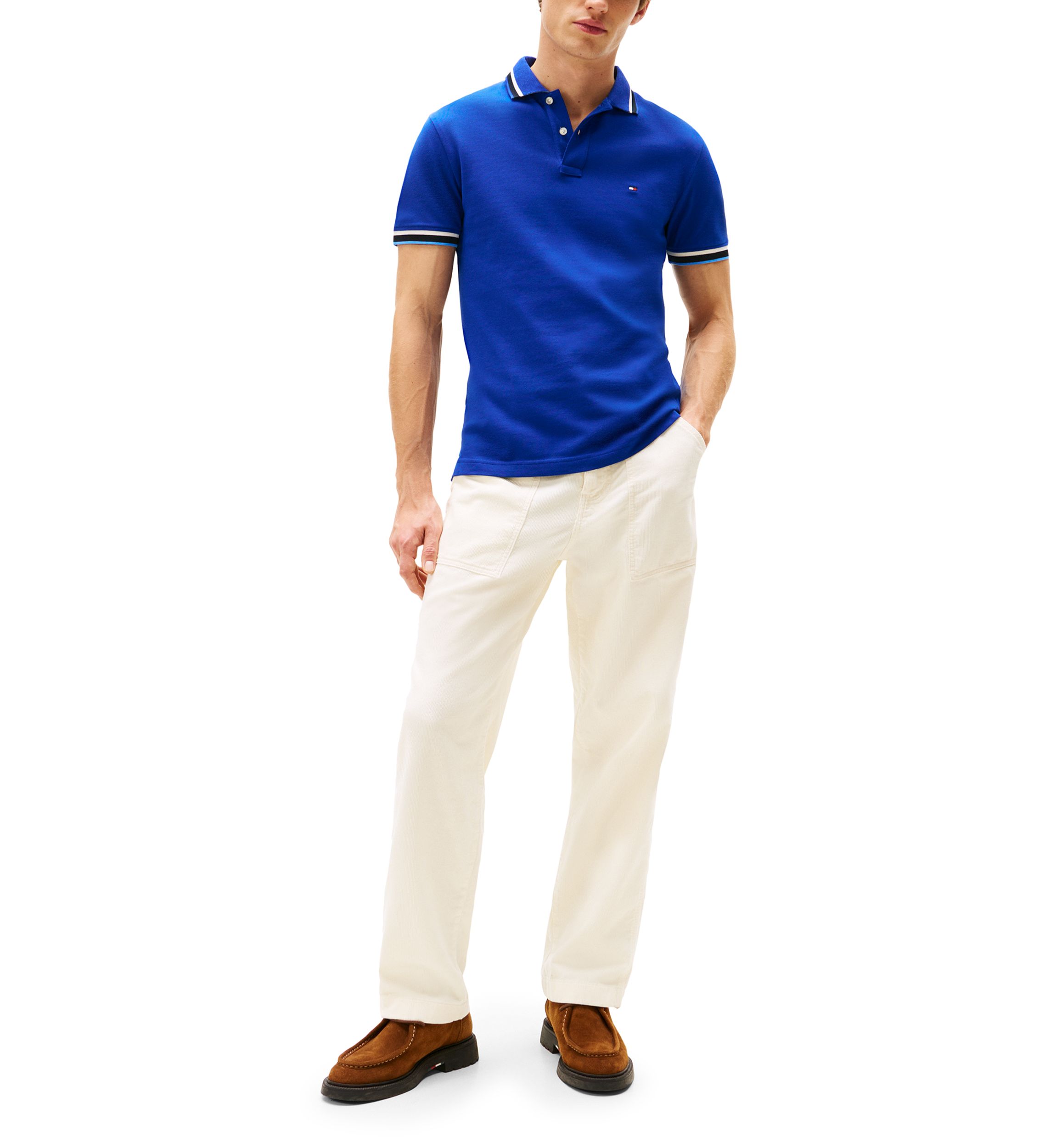Slim Fit Flag Cuff Polo Shirt 