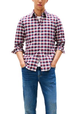 Tommy Hilfiger Men's Tartan Heritage Oxford Shirt, Small