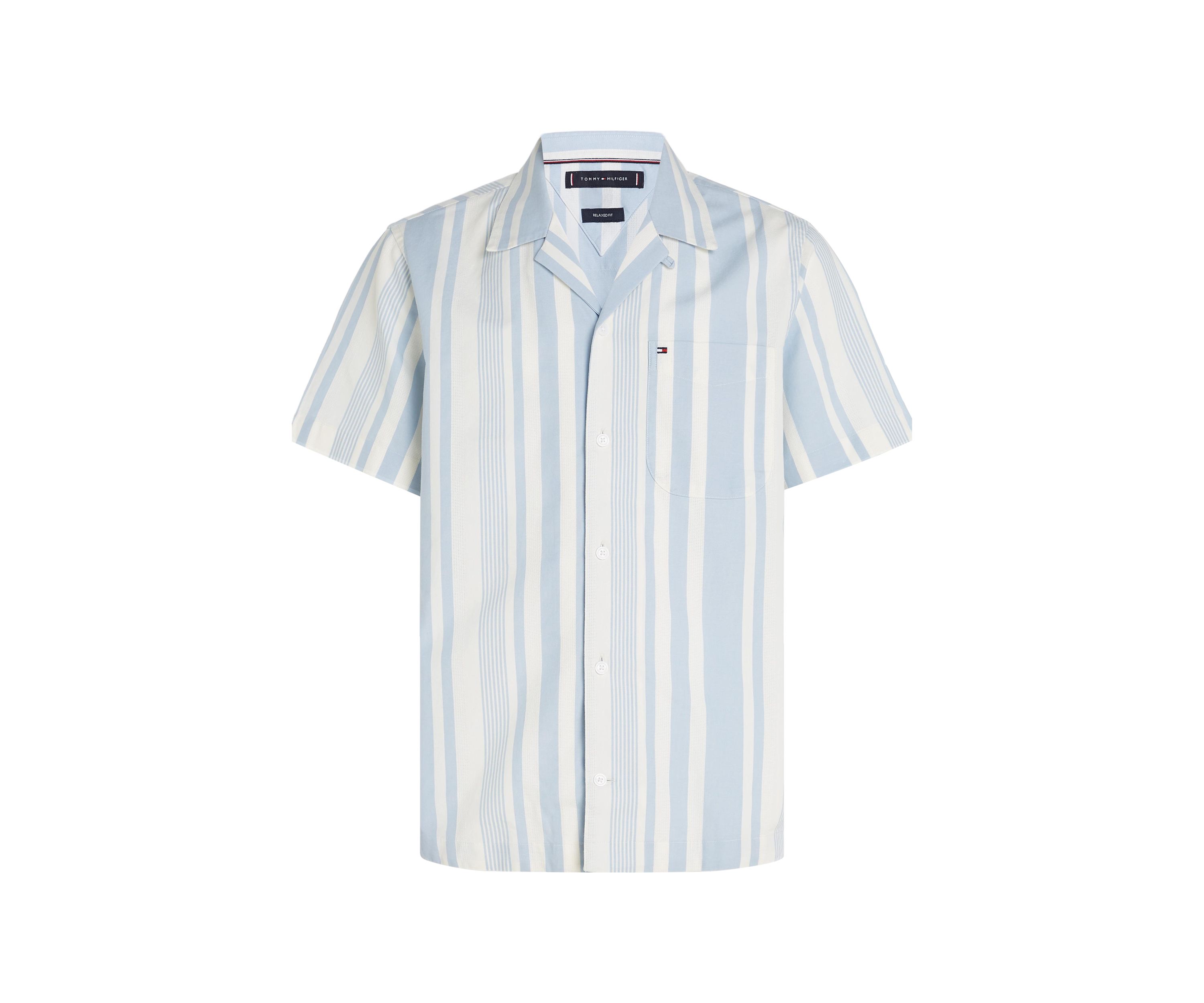 Relaxed Fit Stripe Camp Shirt