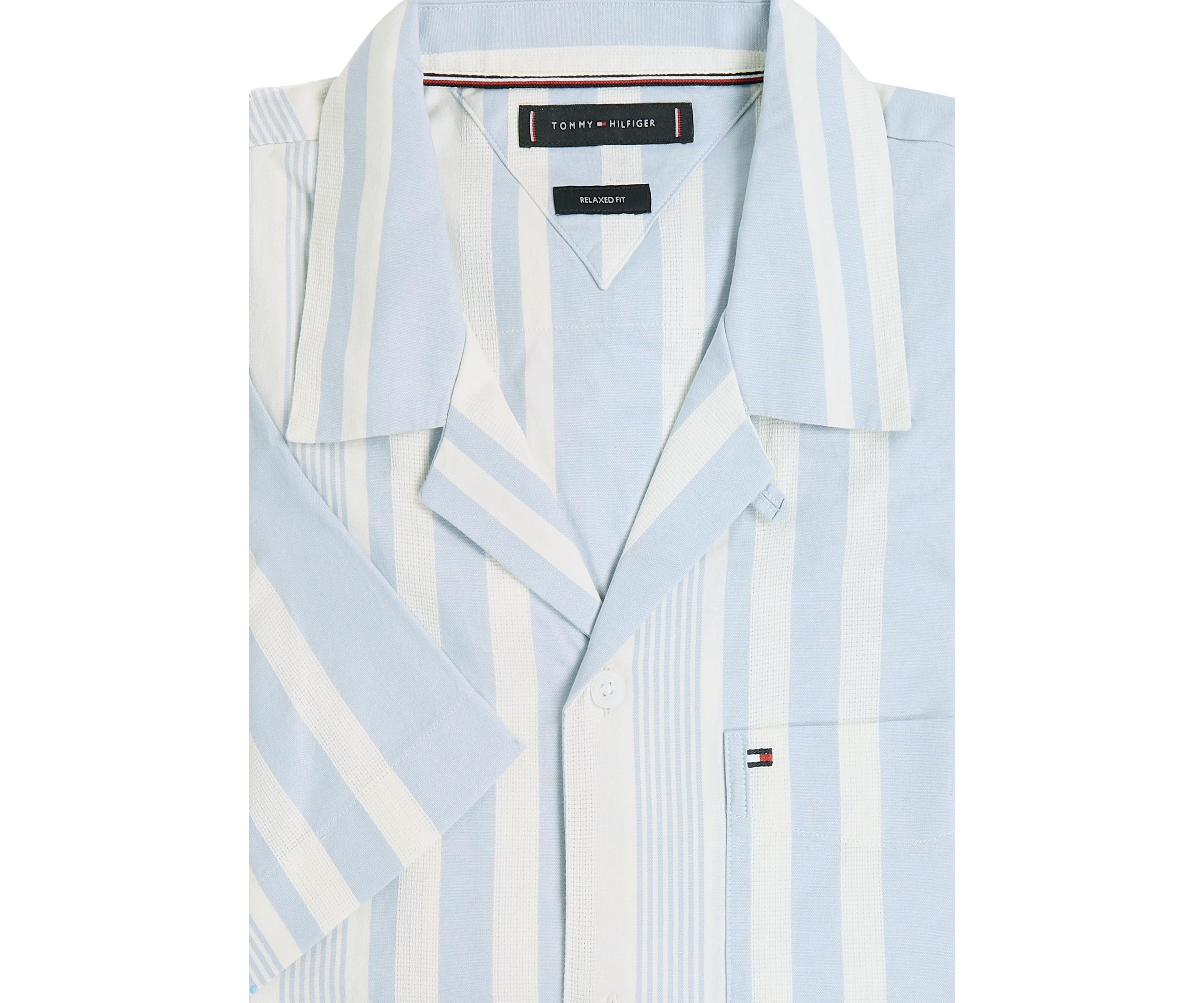 Relaxed Fit Stripe Camp Shirt