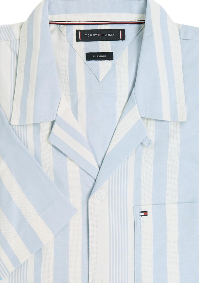 Relaxed Fit Stripe Camp Shirt