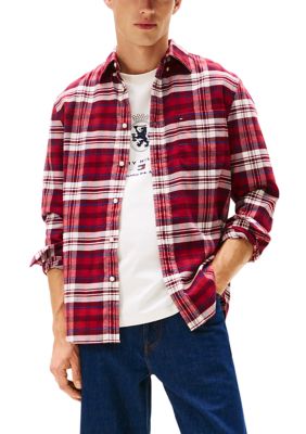 Tommy Hilfiger Men's Seasonal Tartan Flannel Shirt, Medium