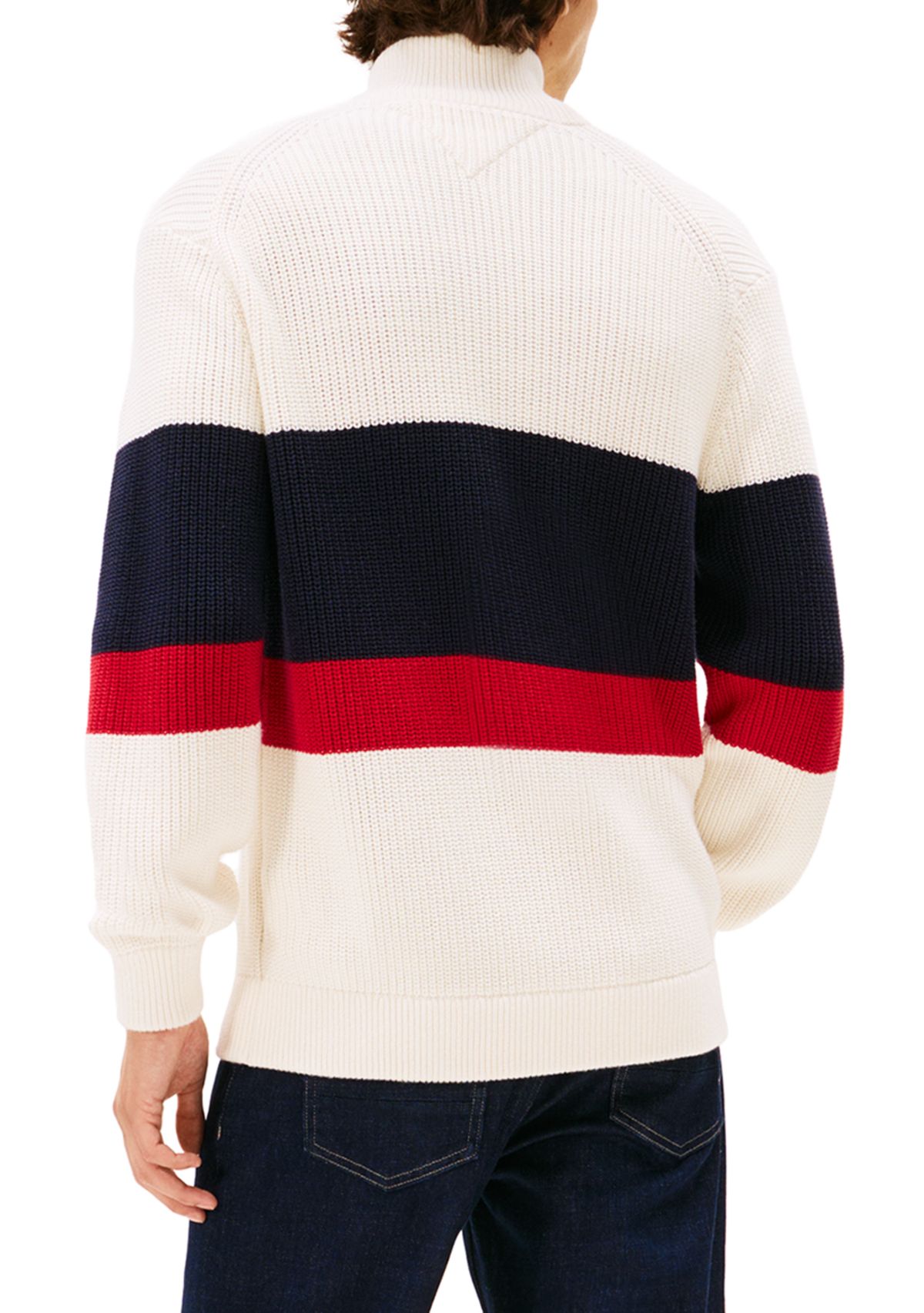 Chest Stripe Zip Sweater 