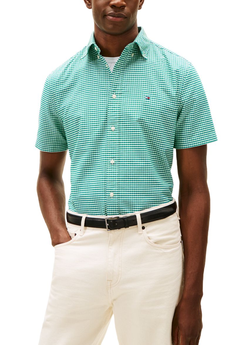 tommy hilfiger mens short sleeve dress shirts Amazon.com: Tommy Hilfiger Men's Short Sleeve Poplin Shirts in Regular Fit, Men's  Button Down Shirts Sweet Blue/Stripe X-Small : Clothing, Shoes & Jewelry