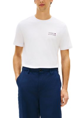 Tommy Hilfiger Men's Brand Love Embroidered Stack Shirt, White, XL