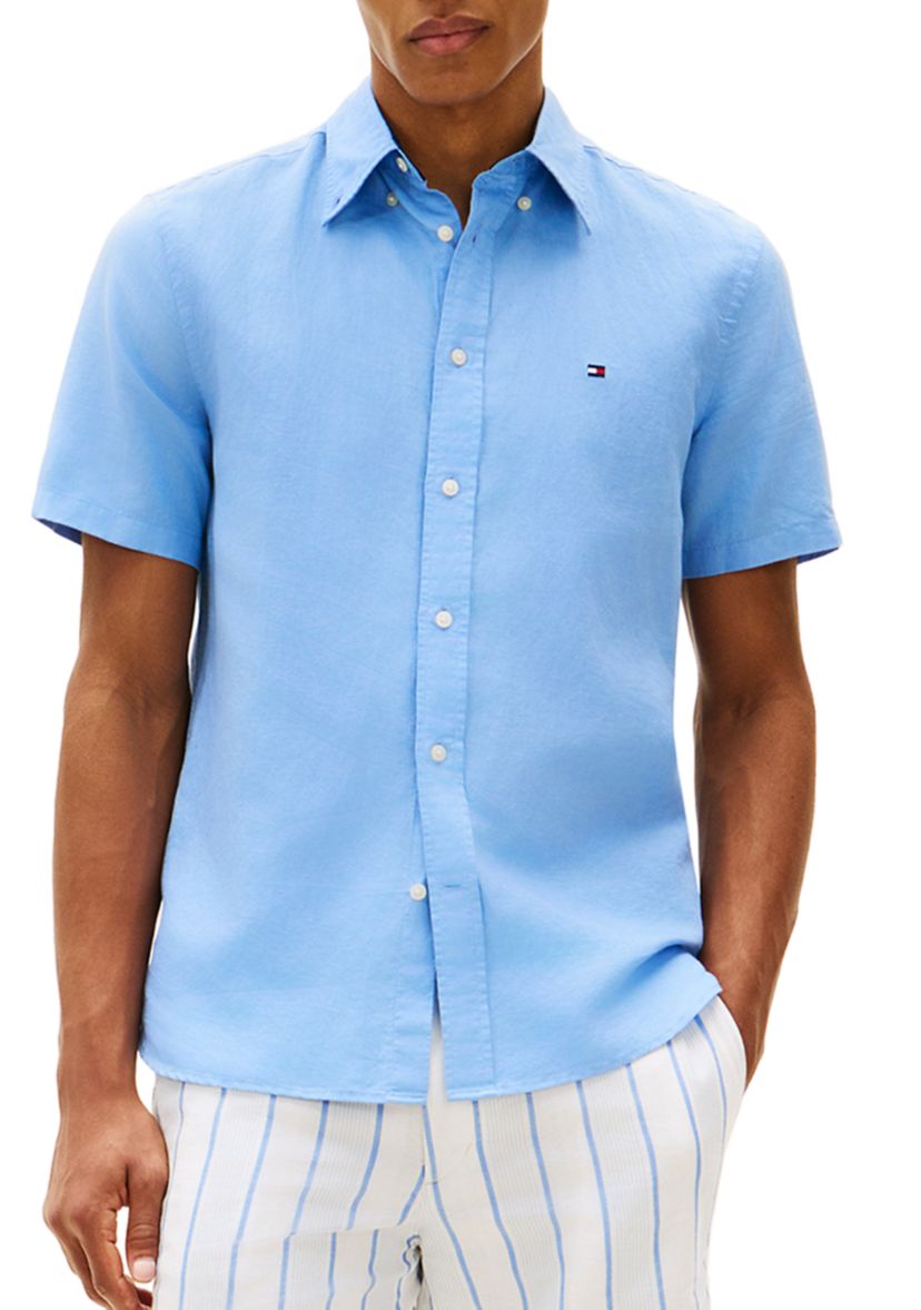 Tommy Hilfiger Men's Linen Blend Short Sleeve Shirt | Belk