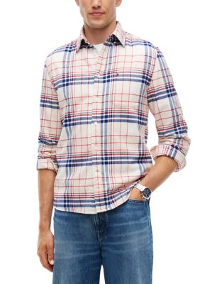 Tommy Hilfiger Men's Hero Flannel Tartan Check RF Shirt, 2XL