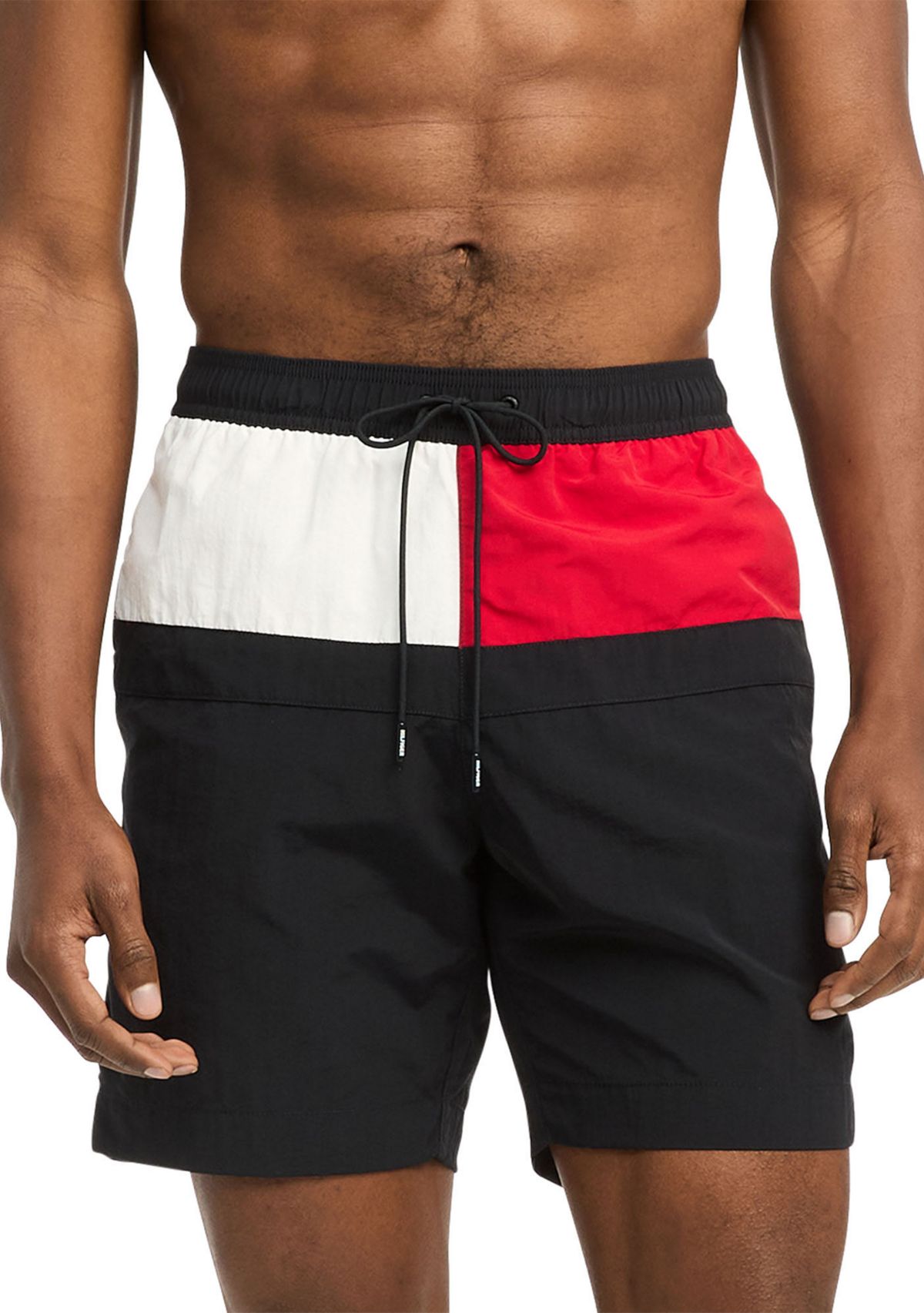 Drawstring Color Block Swim Trunks