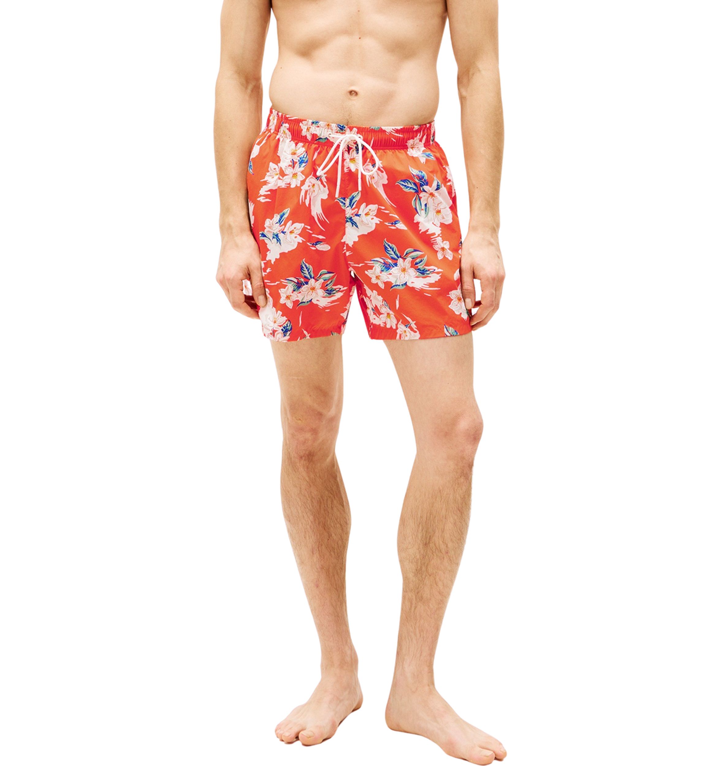 Tropical Print Swim Trunks