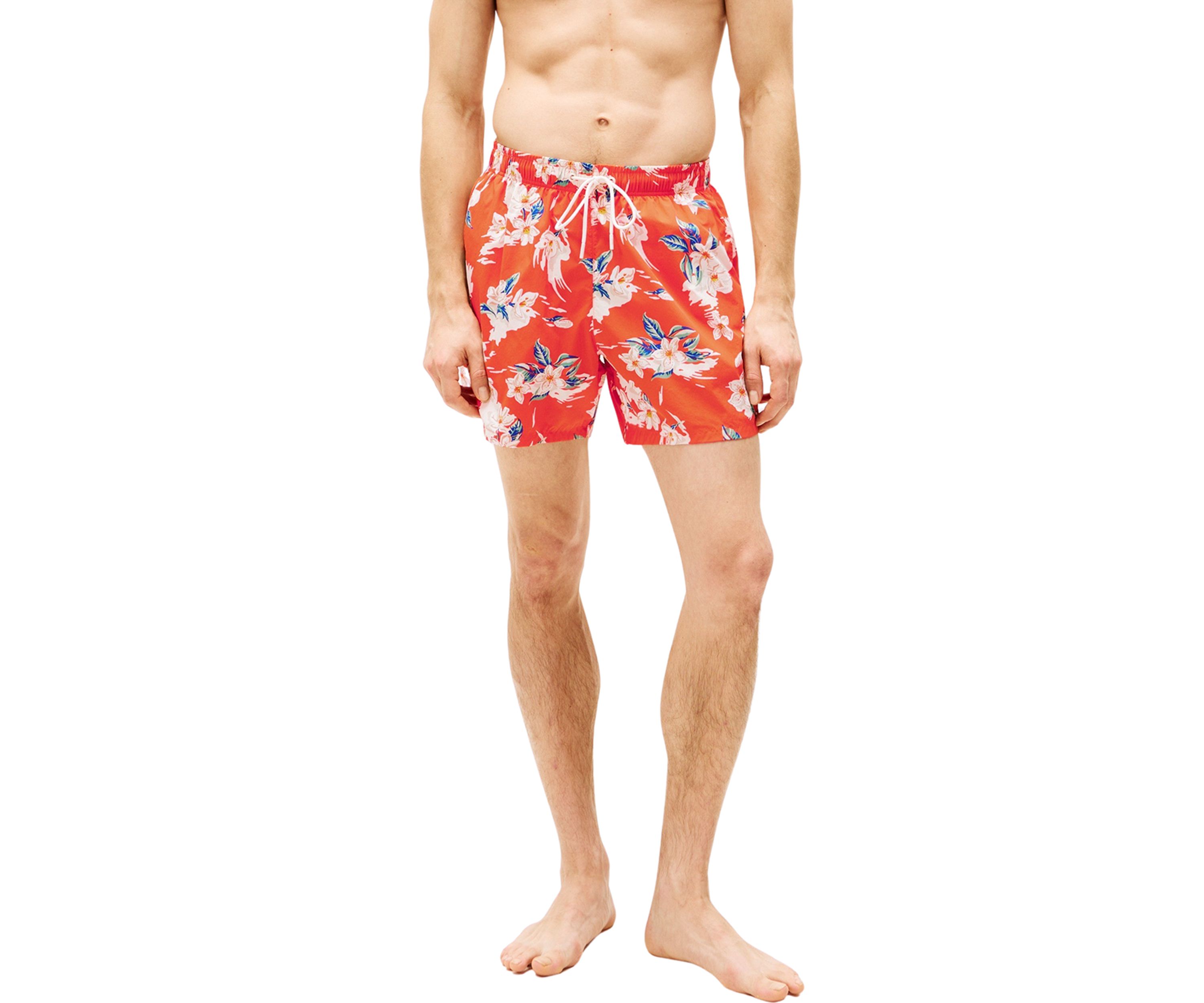 Tropical Print Swim Trunks