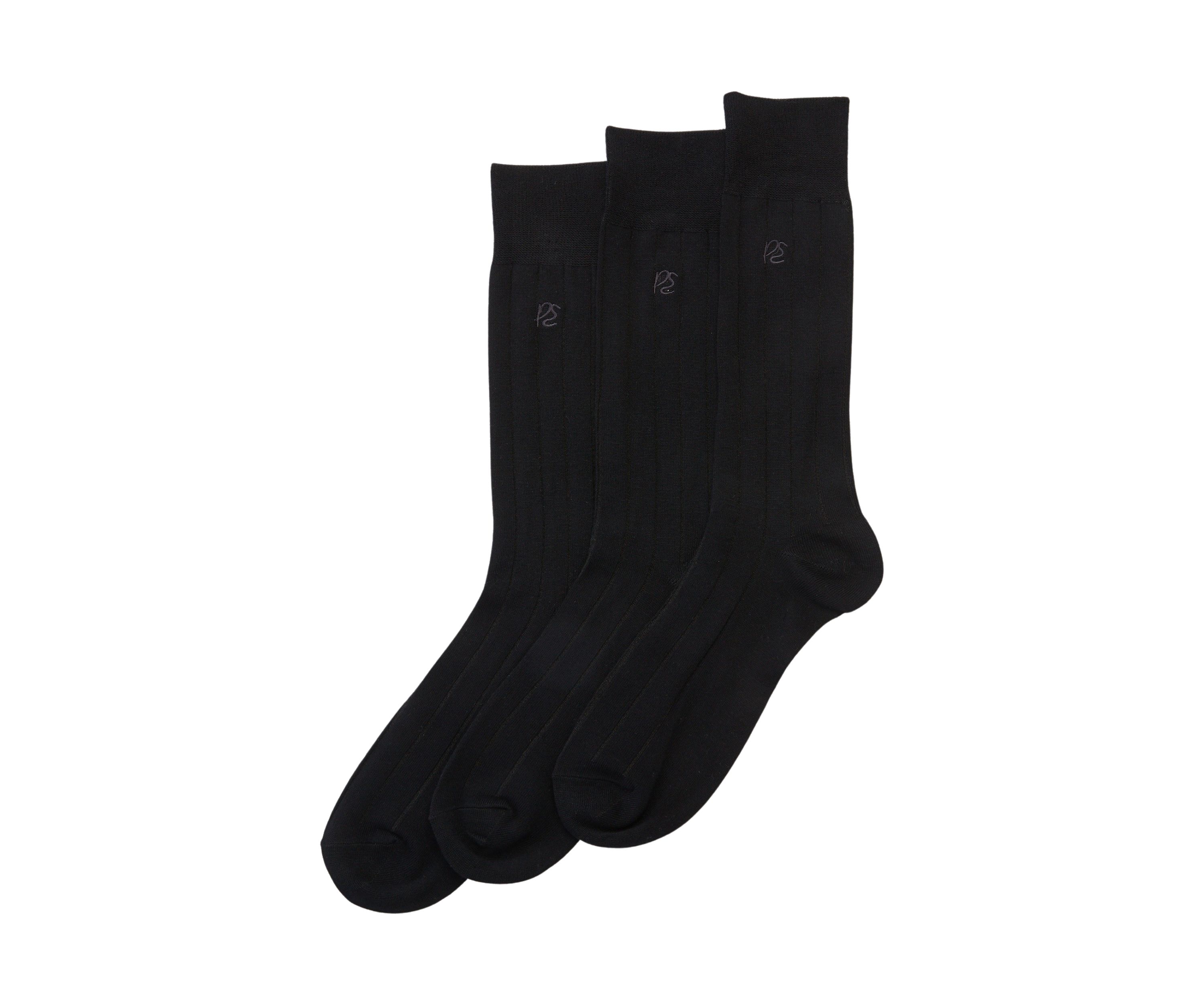 Solid 3-Pack of Crew Socks 