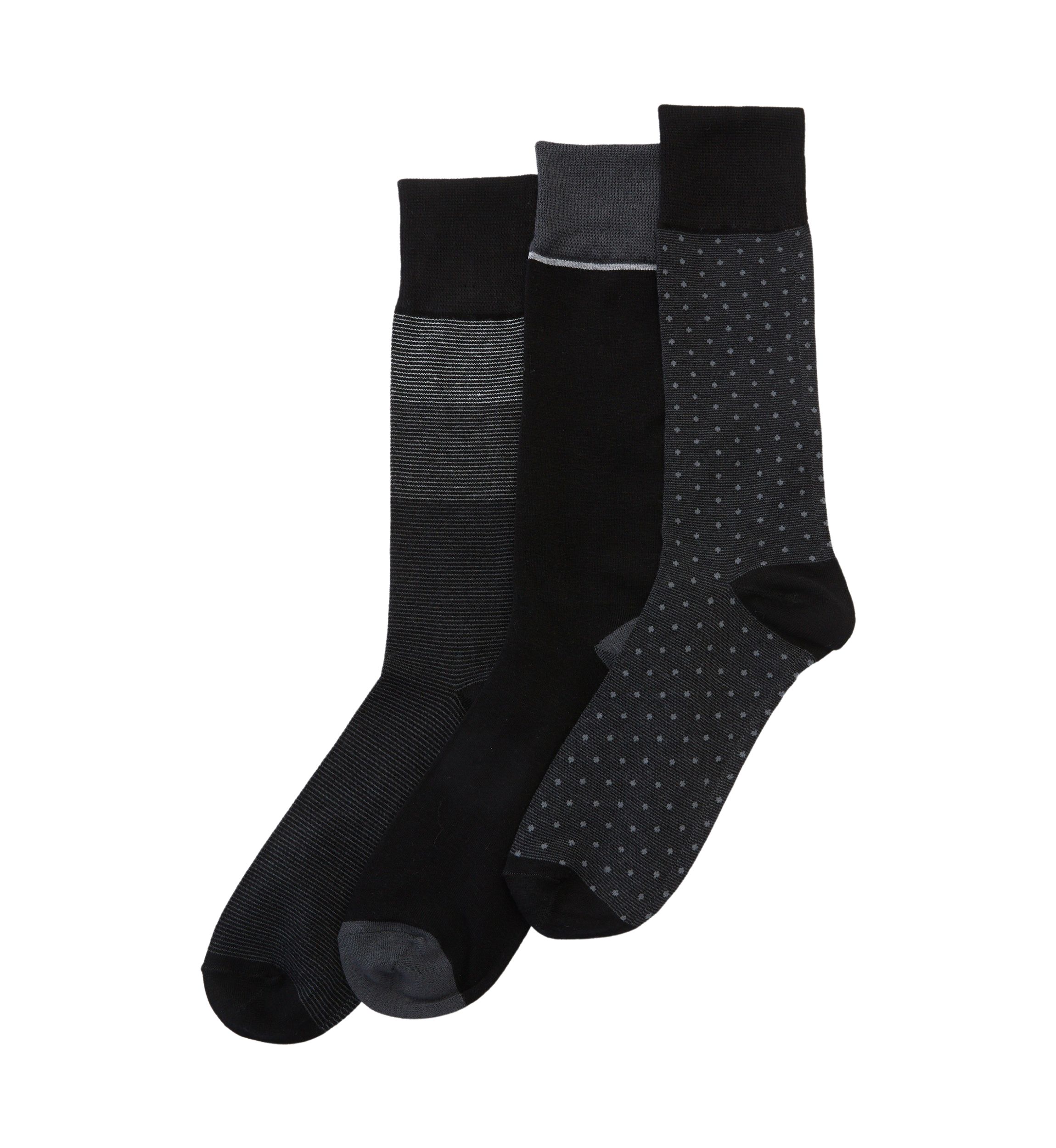   3 Pack of Printed Crew Socks 