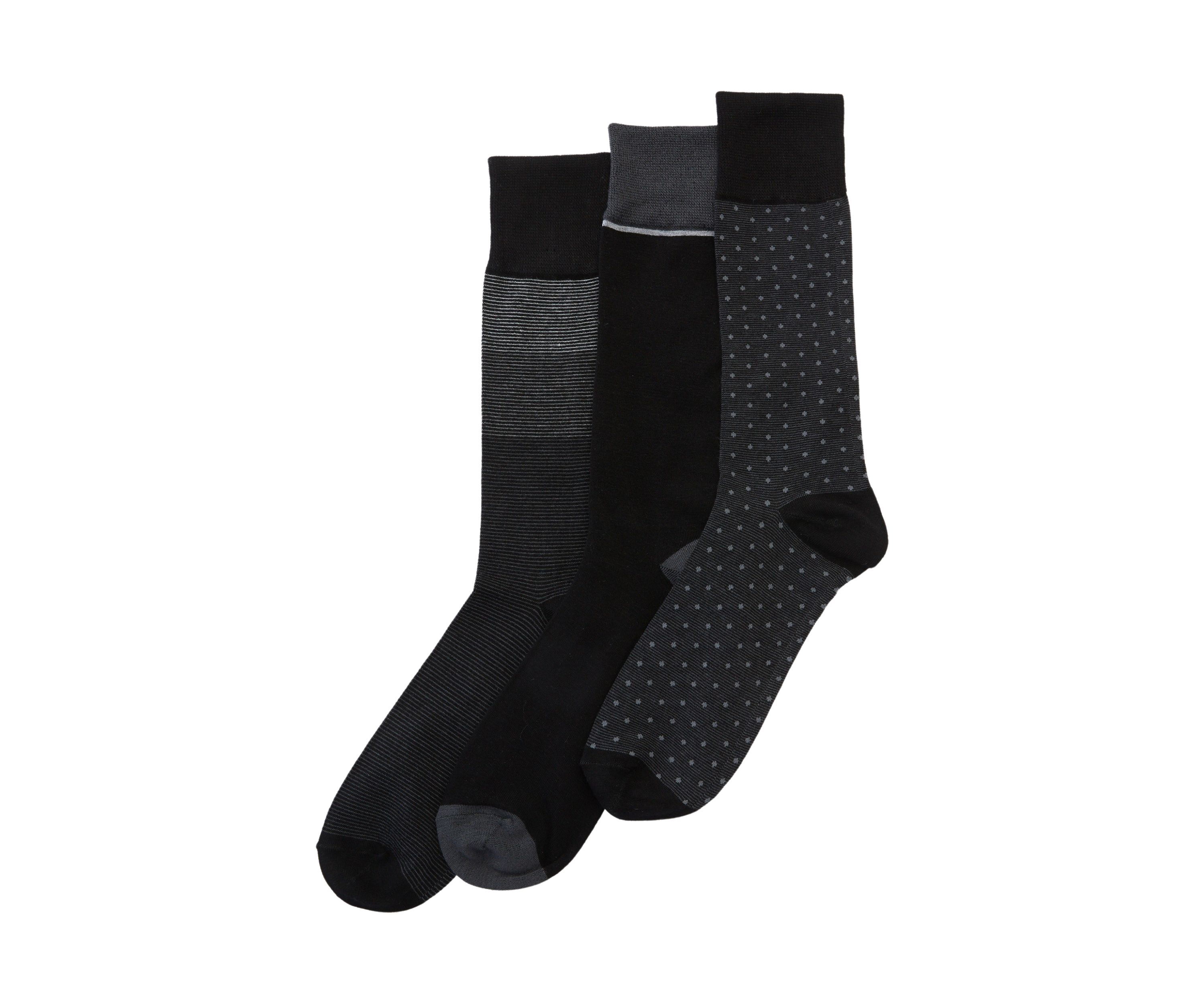   3 Pack of Printed Crew Socks 