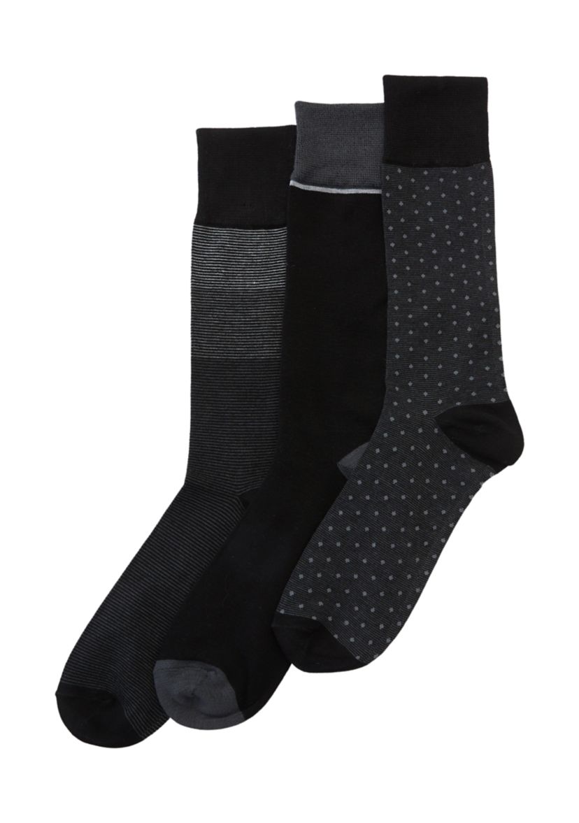   3 Pack of Printed Crew Socks 