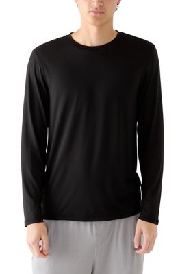 Perry Ellis Men's Long Sleeve Deluxe Touch Shirt, Black, Large