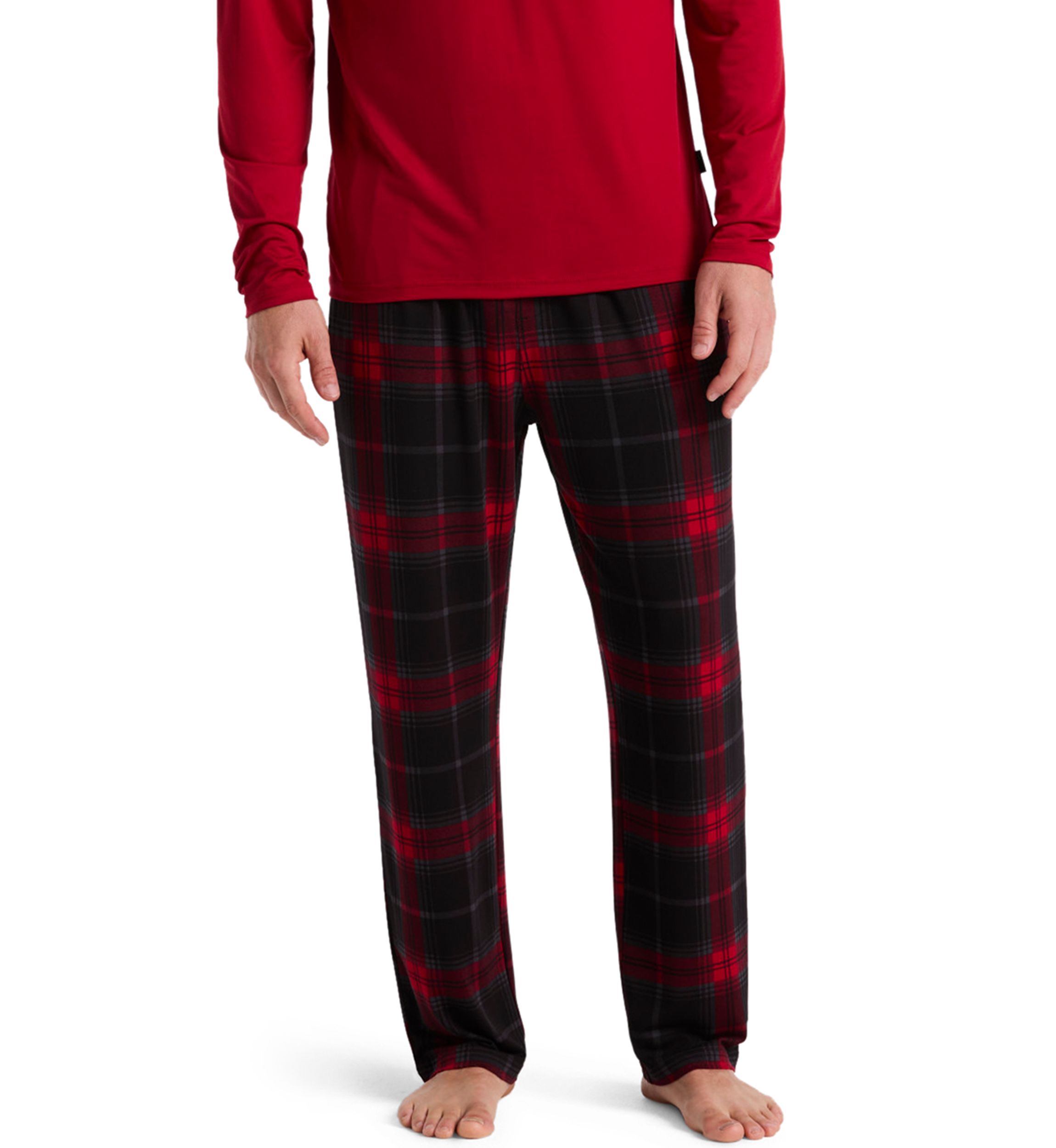 Mens Deluxe Touch Windowpant Plaid Pant