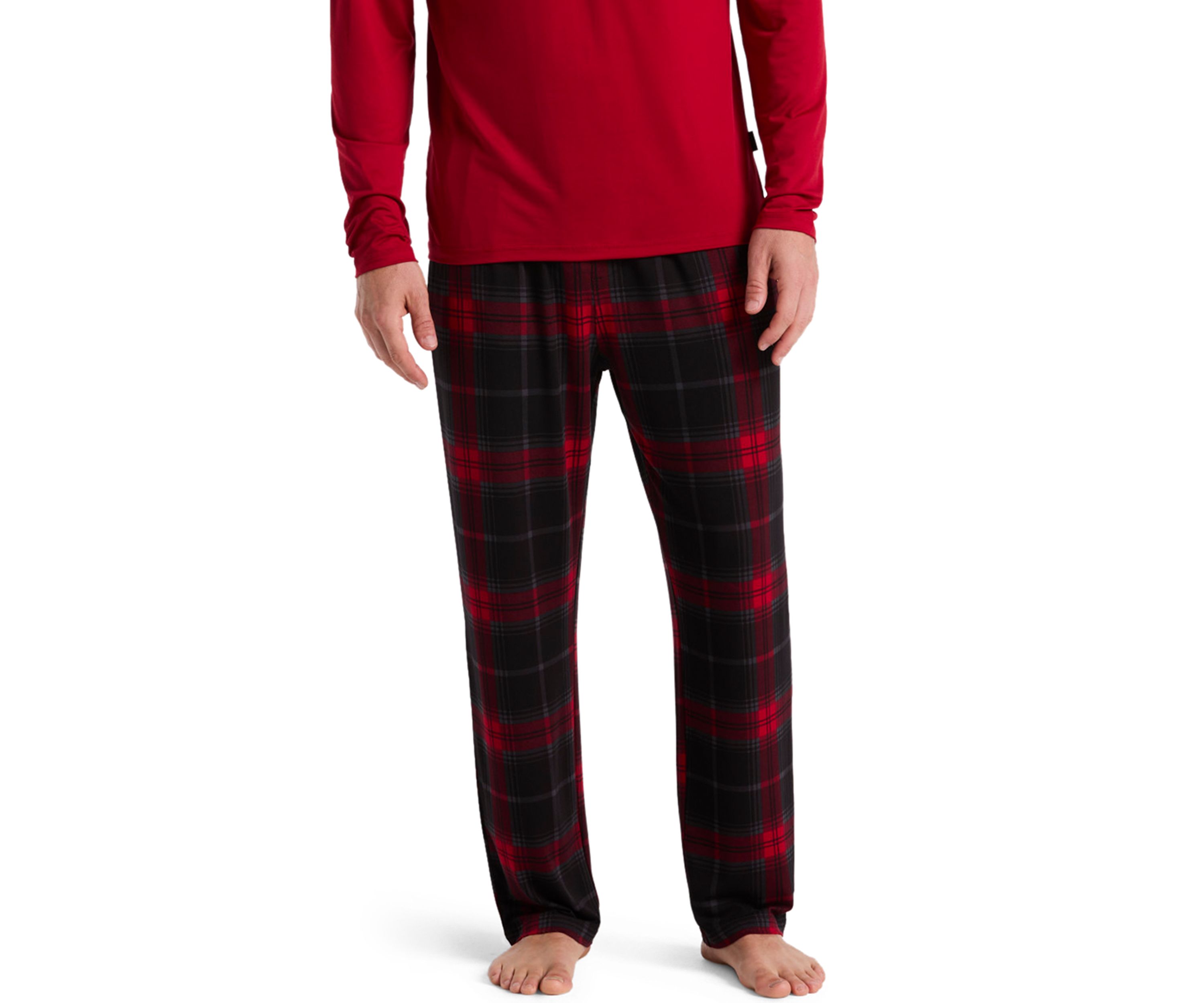 Mens Deluxe Touch Windowpant Plaid Pant