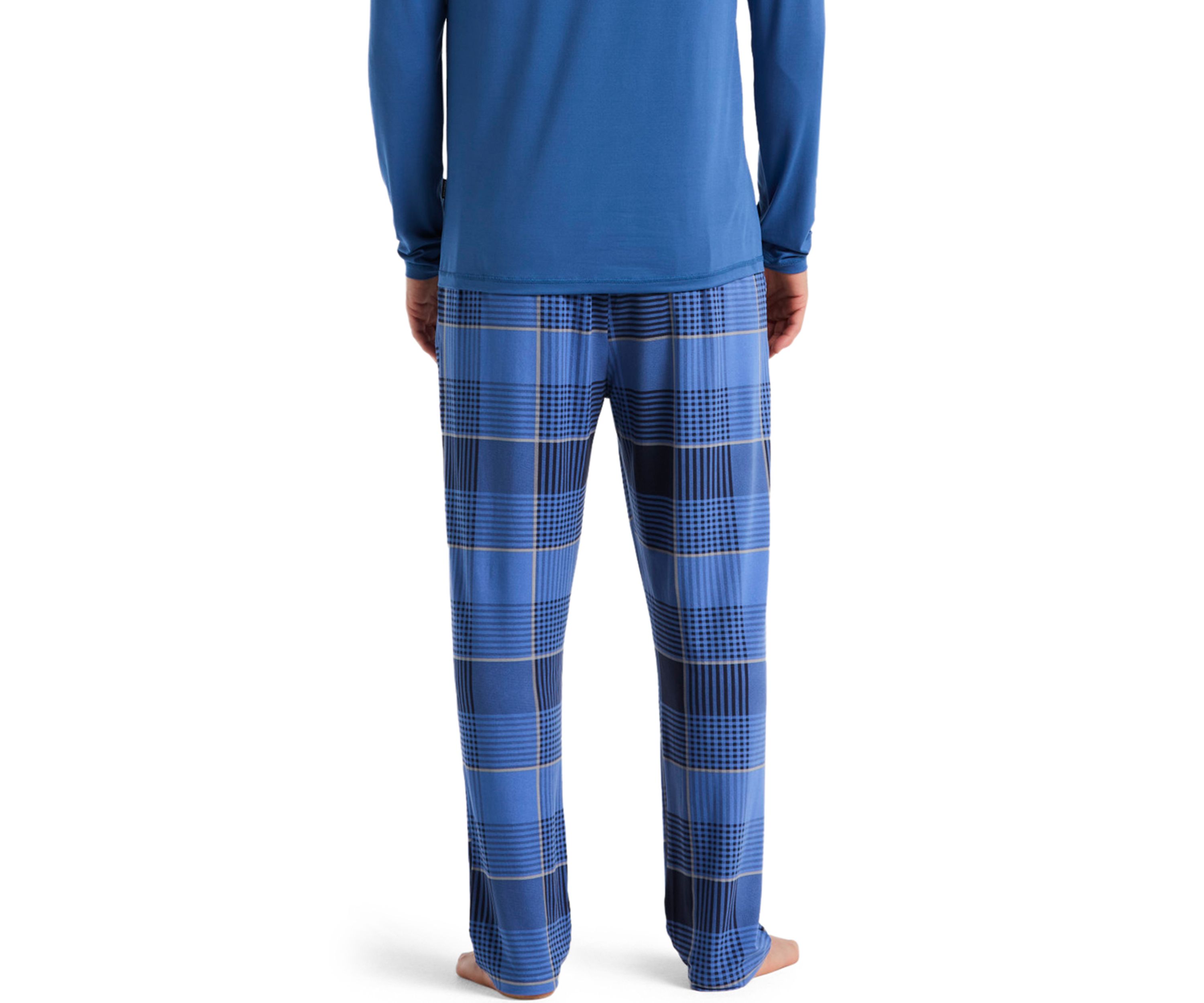 Mens Deluxe Touch Plaid Jersey Knit Pant