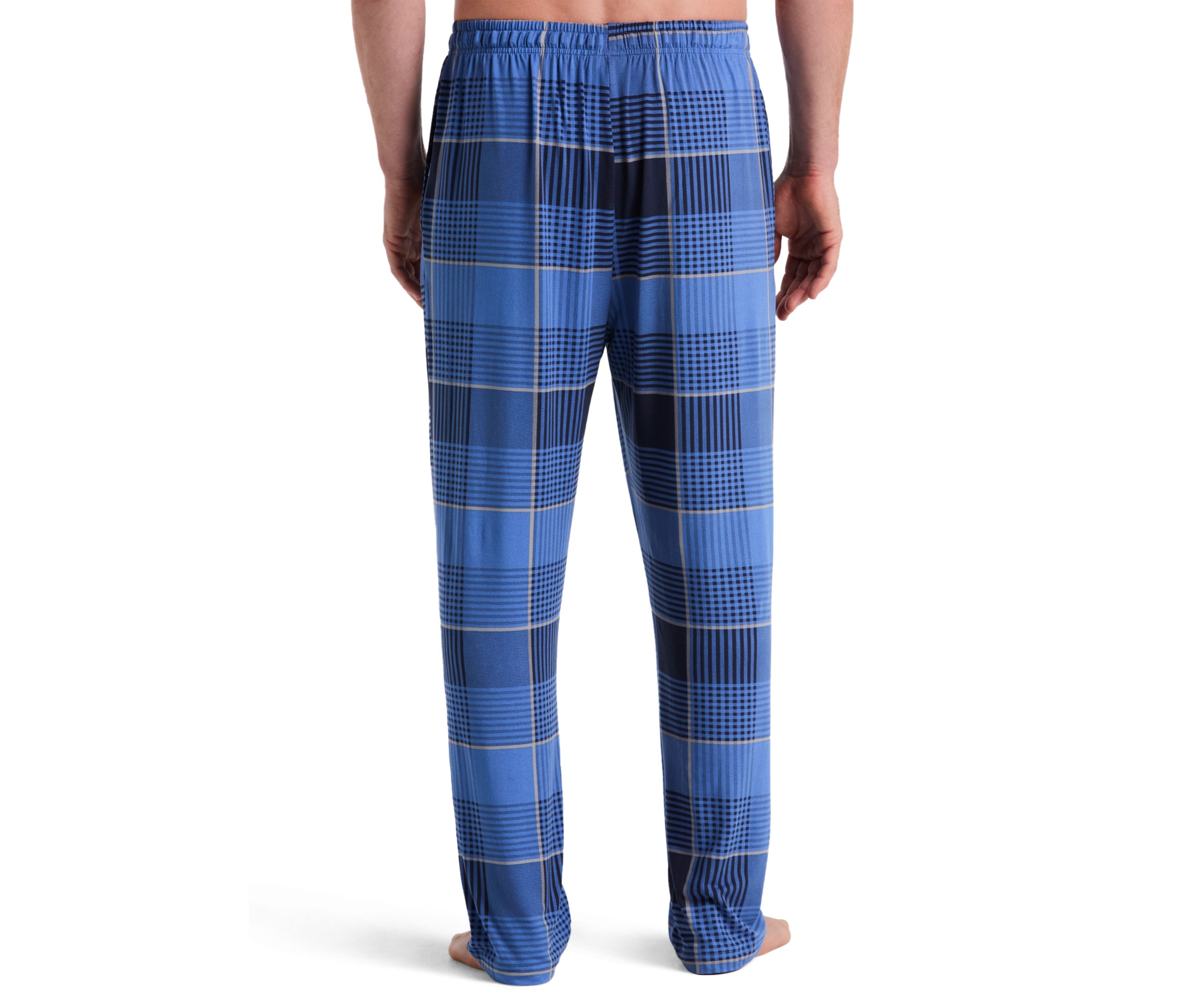 Mens Deluxe Touch Plaid Jersey Knit Pant