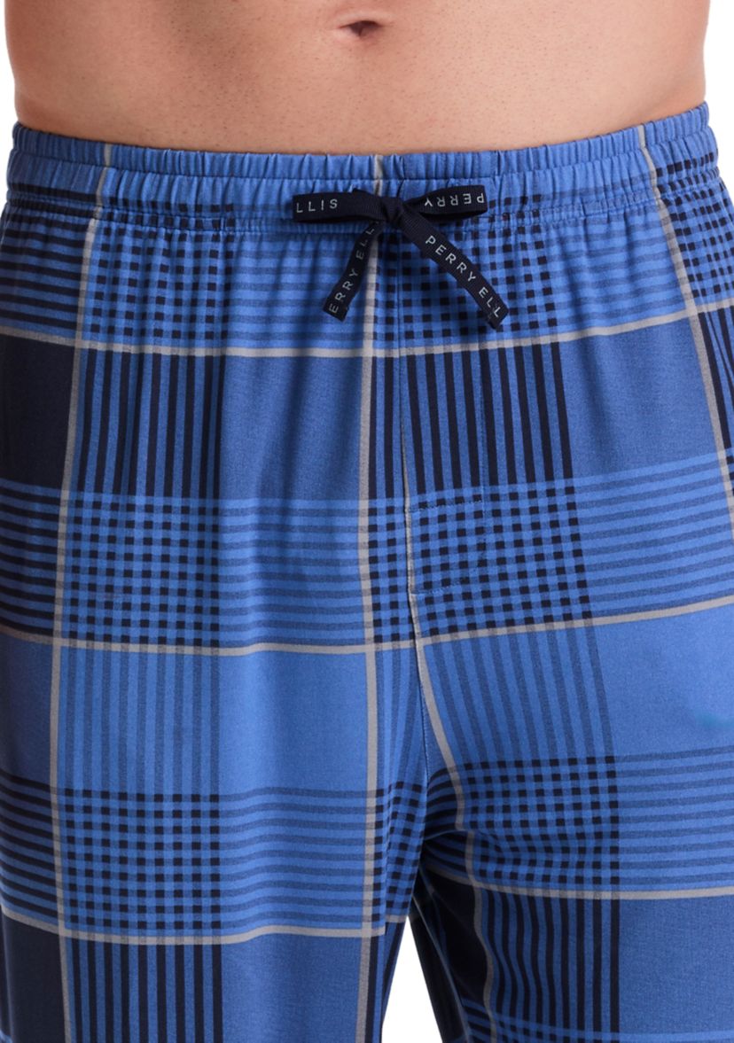 Mens Deluxe Touch Plaid Jersey Knit Pant