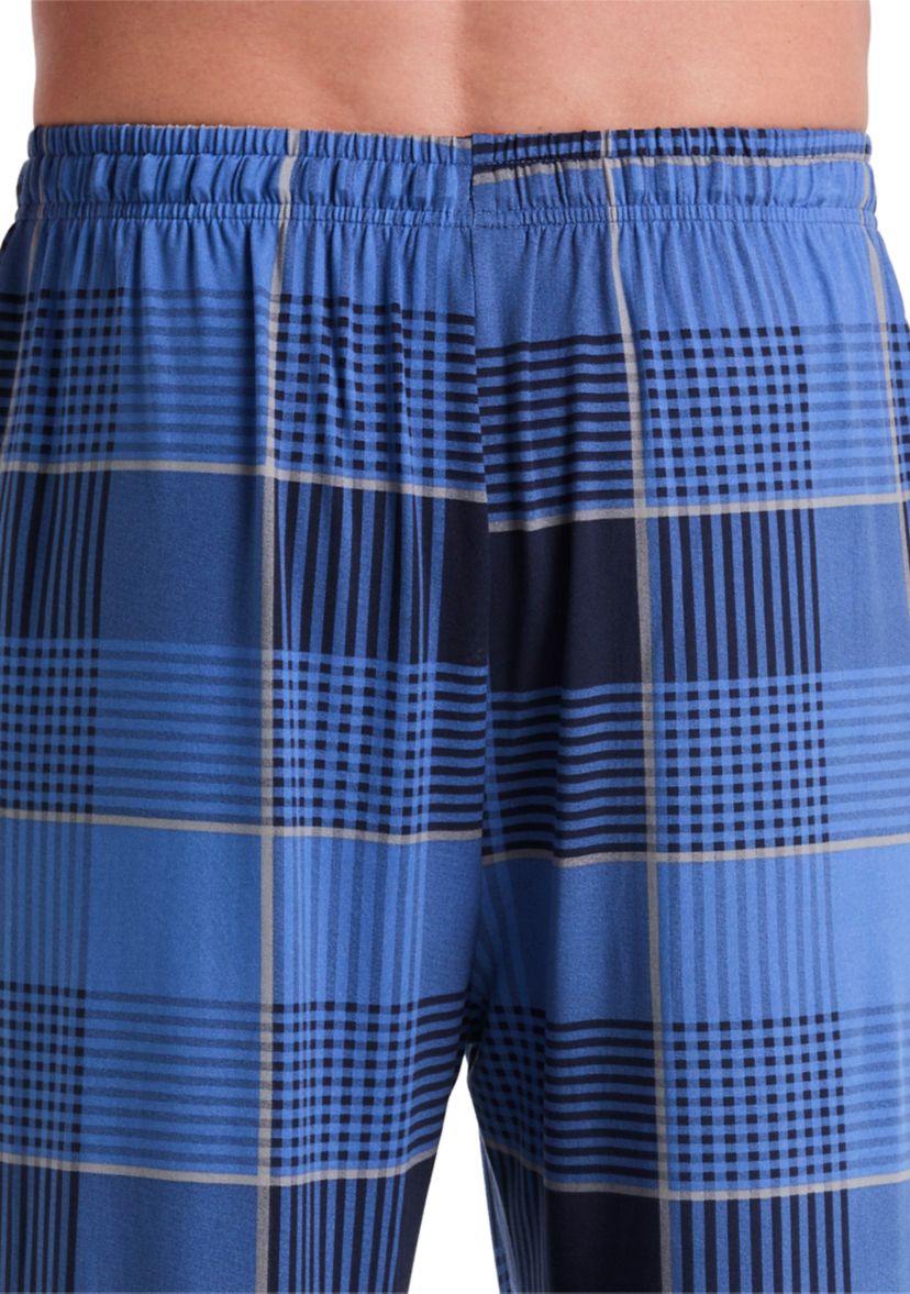 Mens Deluxe Touch Plaid Jersey Knit Pant