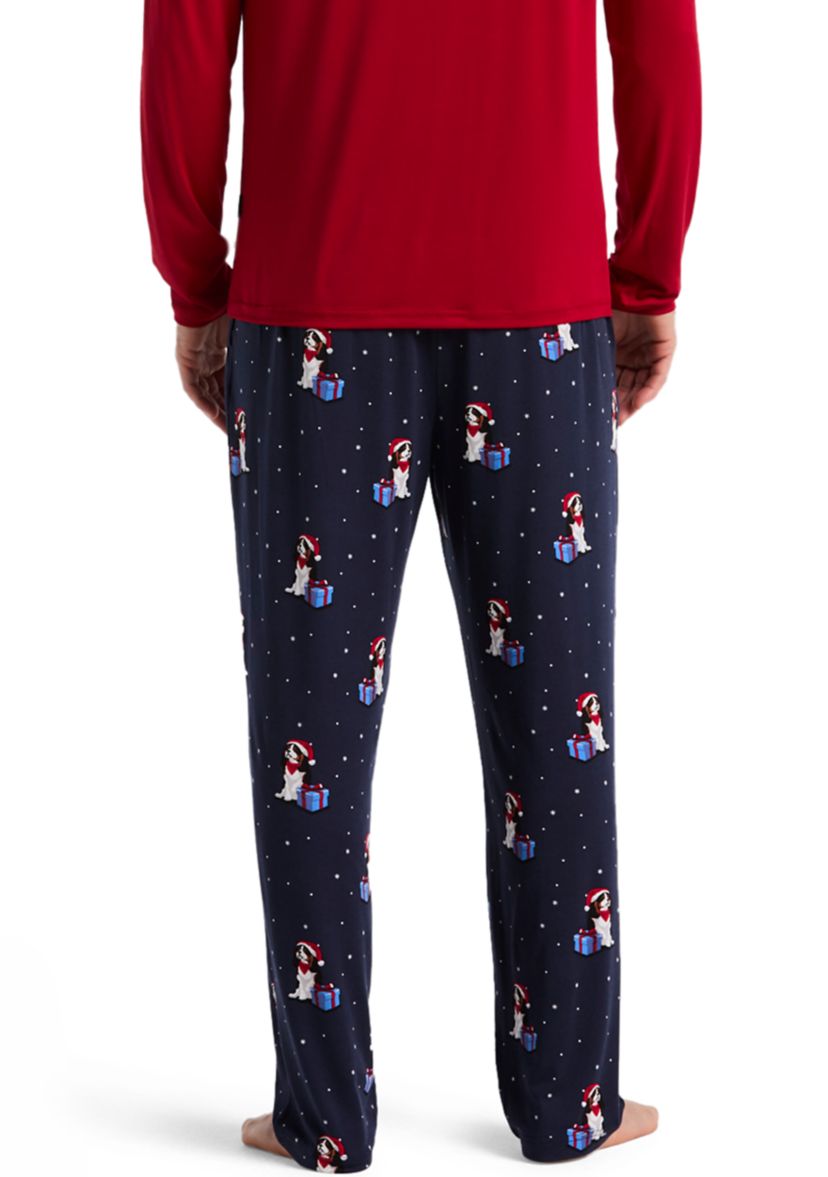 Mens King Charles Printed Deluxe Touch Pajama Pants