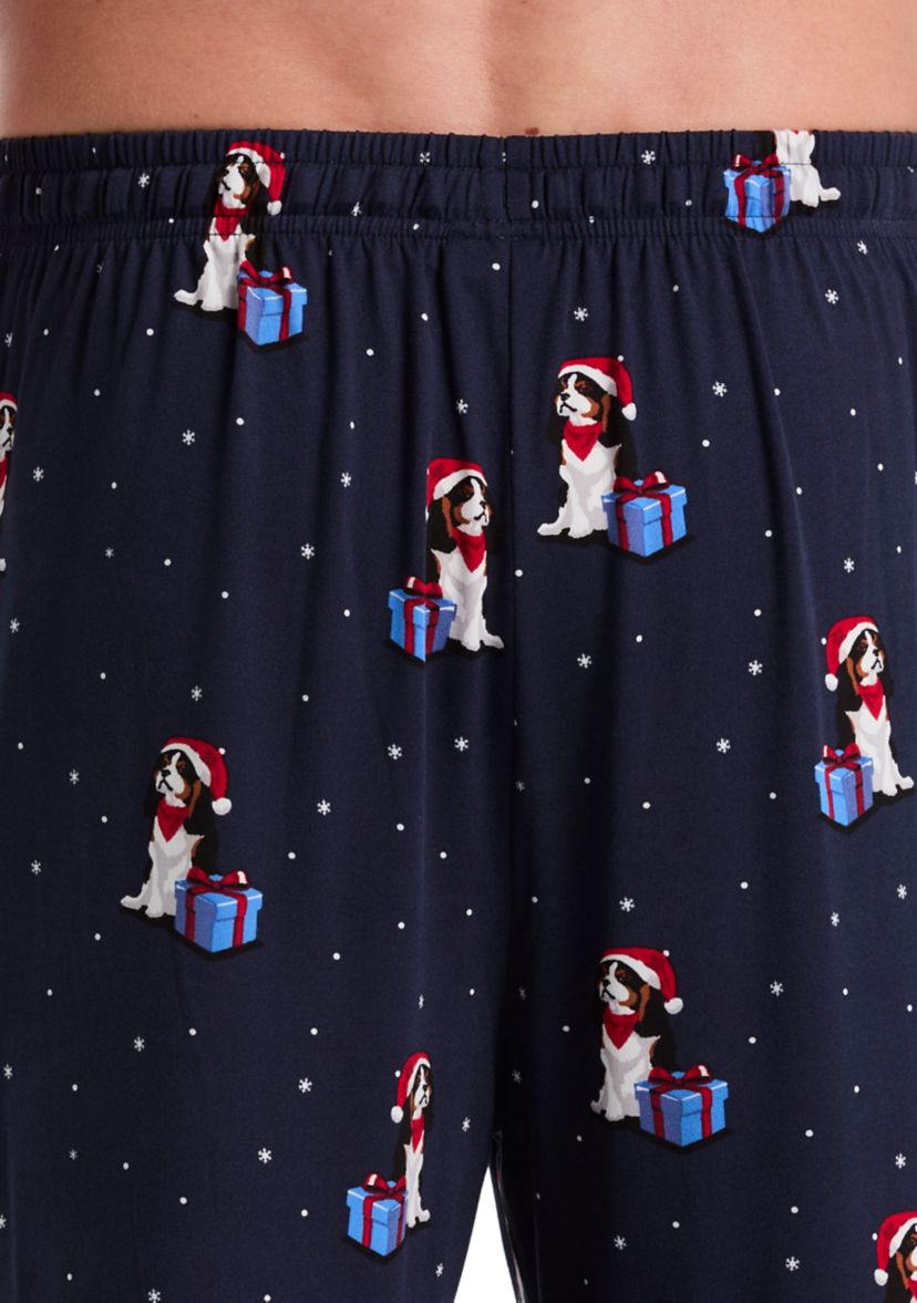 Mens King Charles Printed Deluxe Touch Pajama Pants