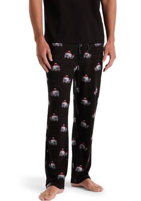 Perry Ellis Men's Holiday Car Printed Deluxe Touch Pajama Pants, Black, Large