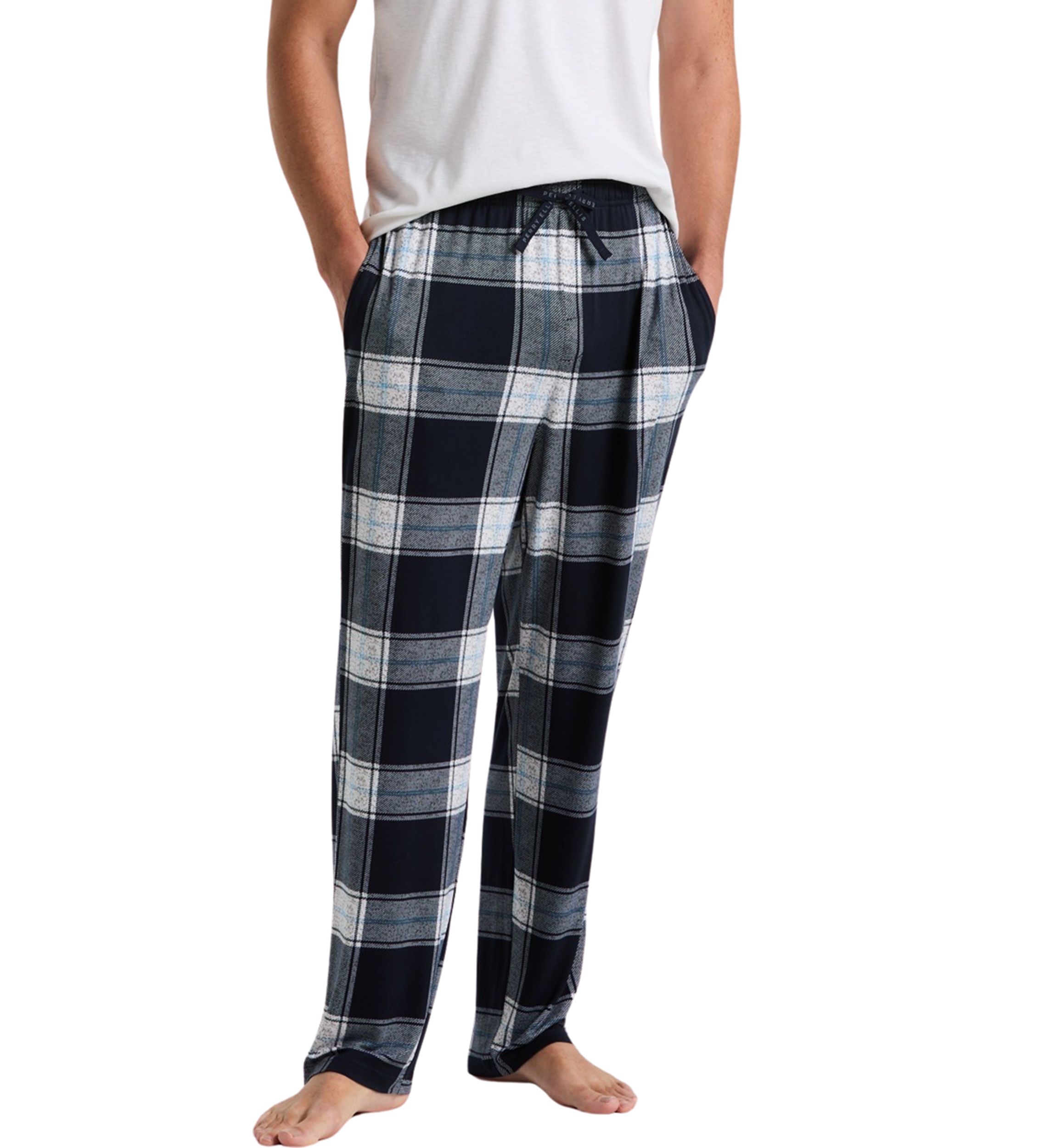 Textured Plaid Pajama Pants