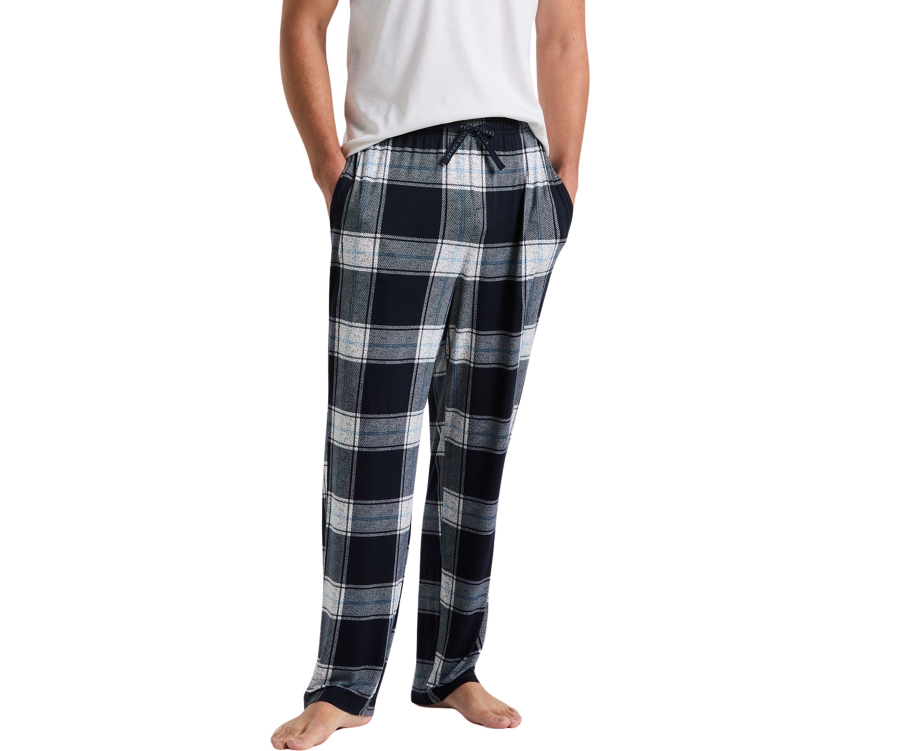 Textured Plaid Pajama Pants