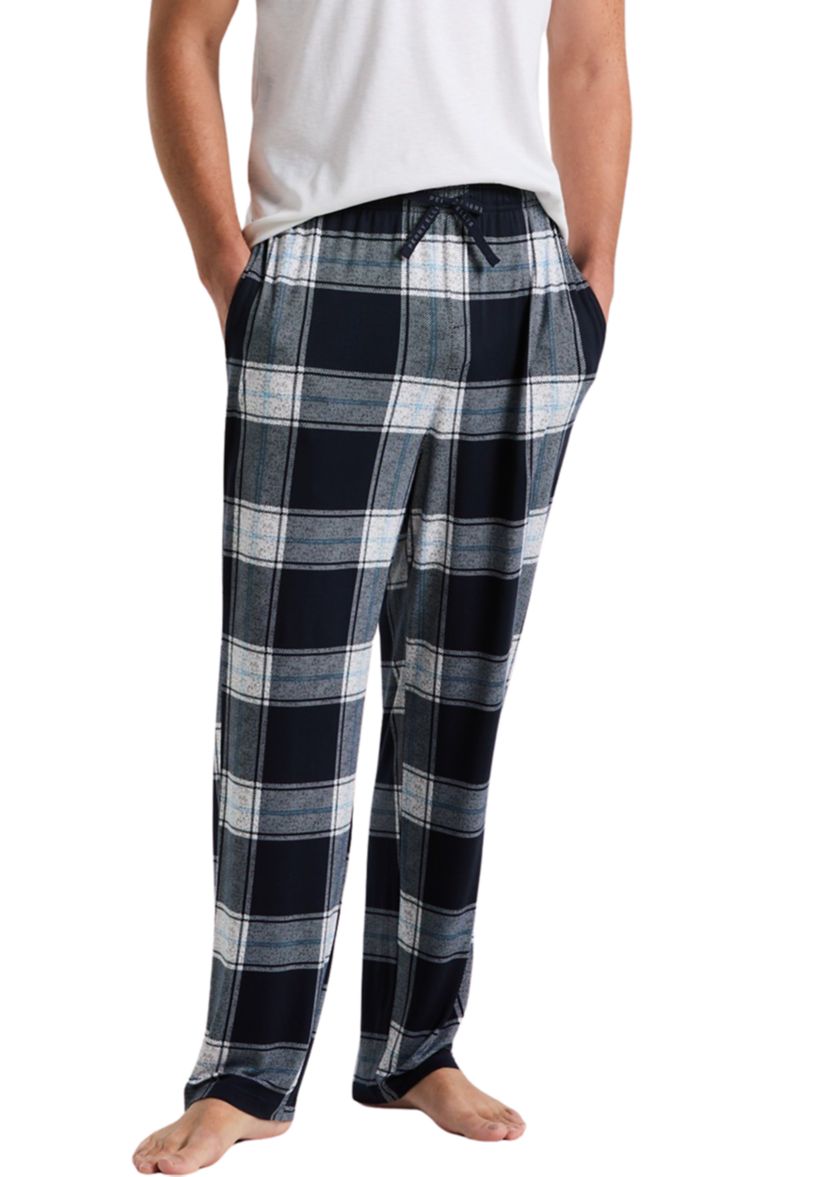 Textured Plaid Pajama Pants