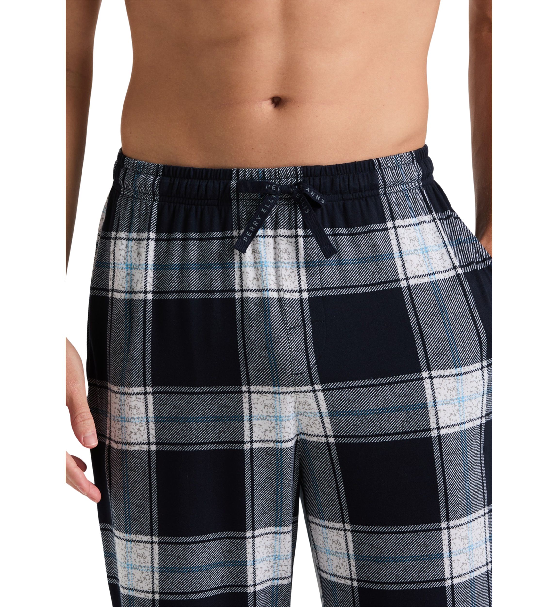 Textured Plaid Pajama Pants