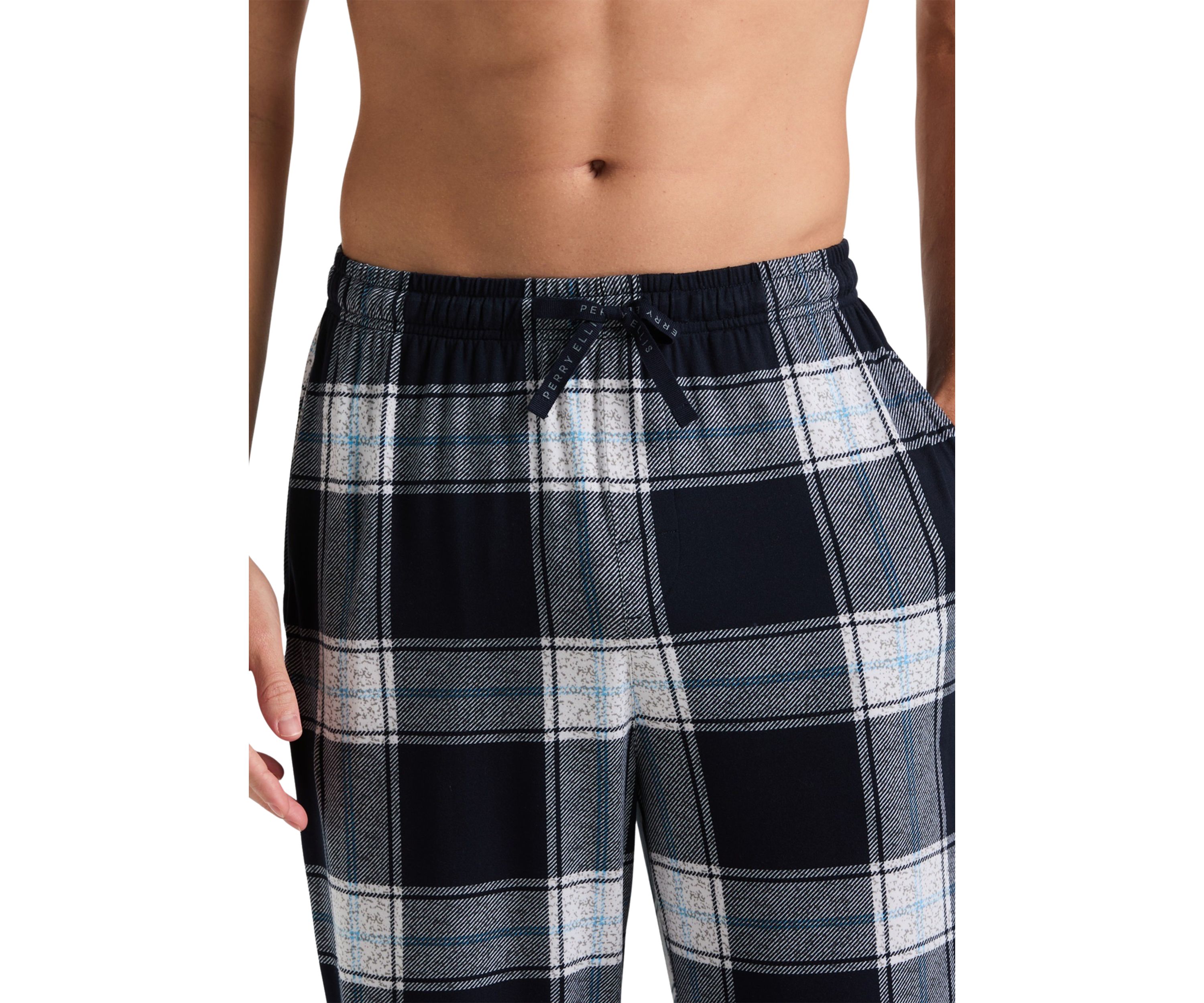 Textured Plaid Pajama Pants