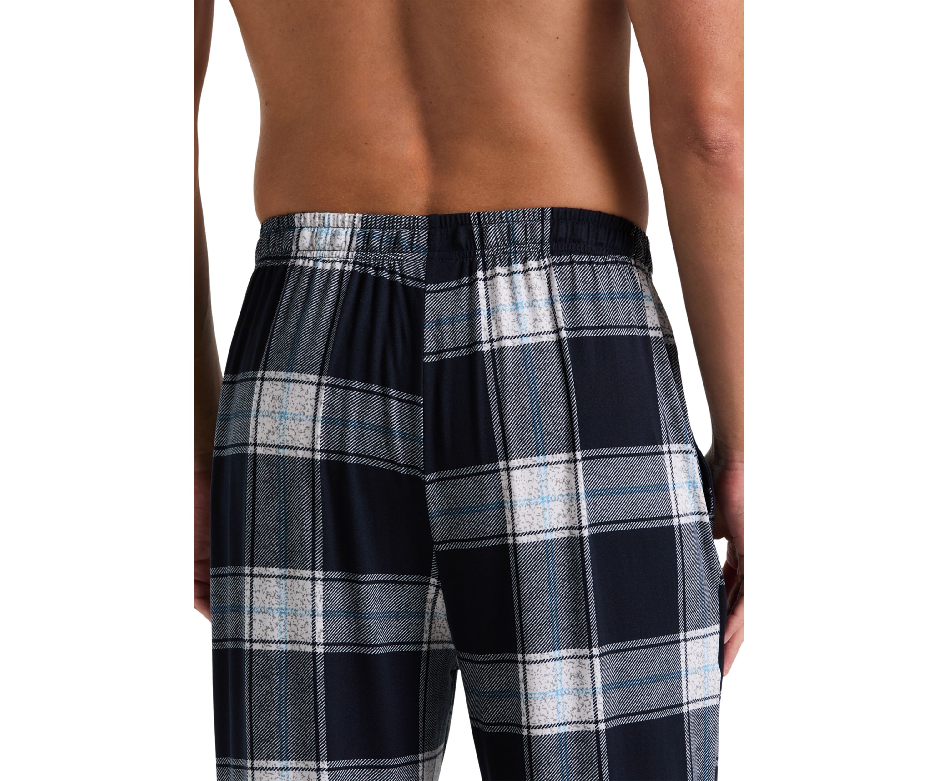Textured Plaid Pajama Pants