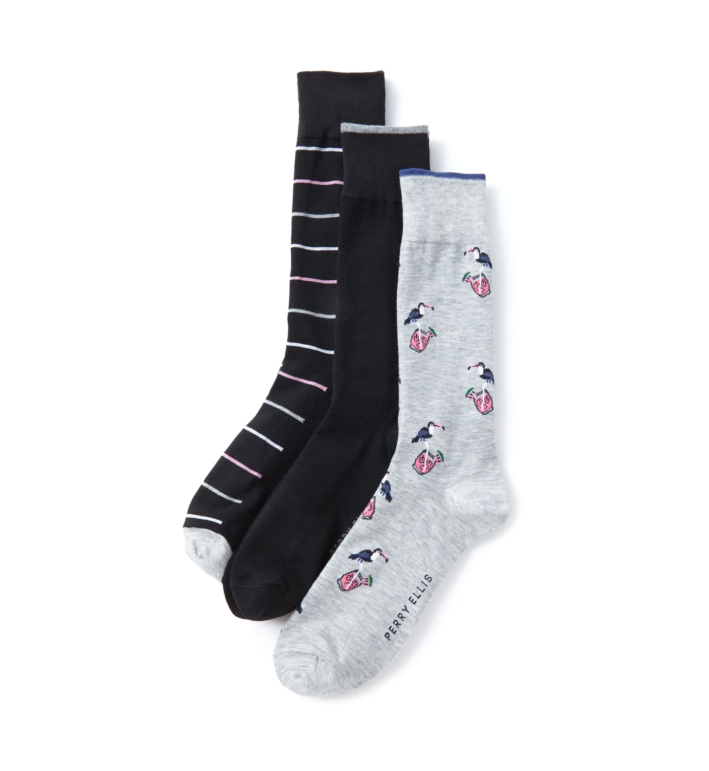 3-Pack of Printed Crew Socks 